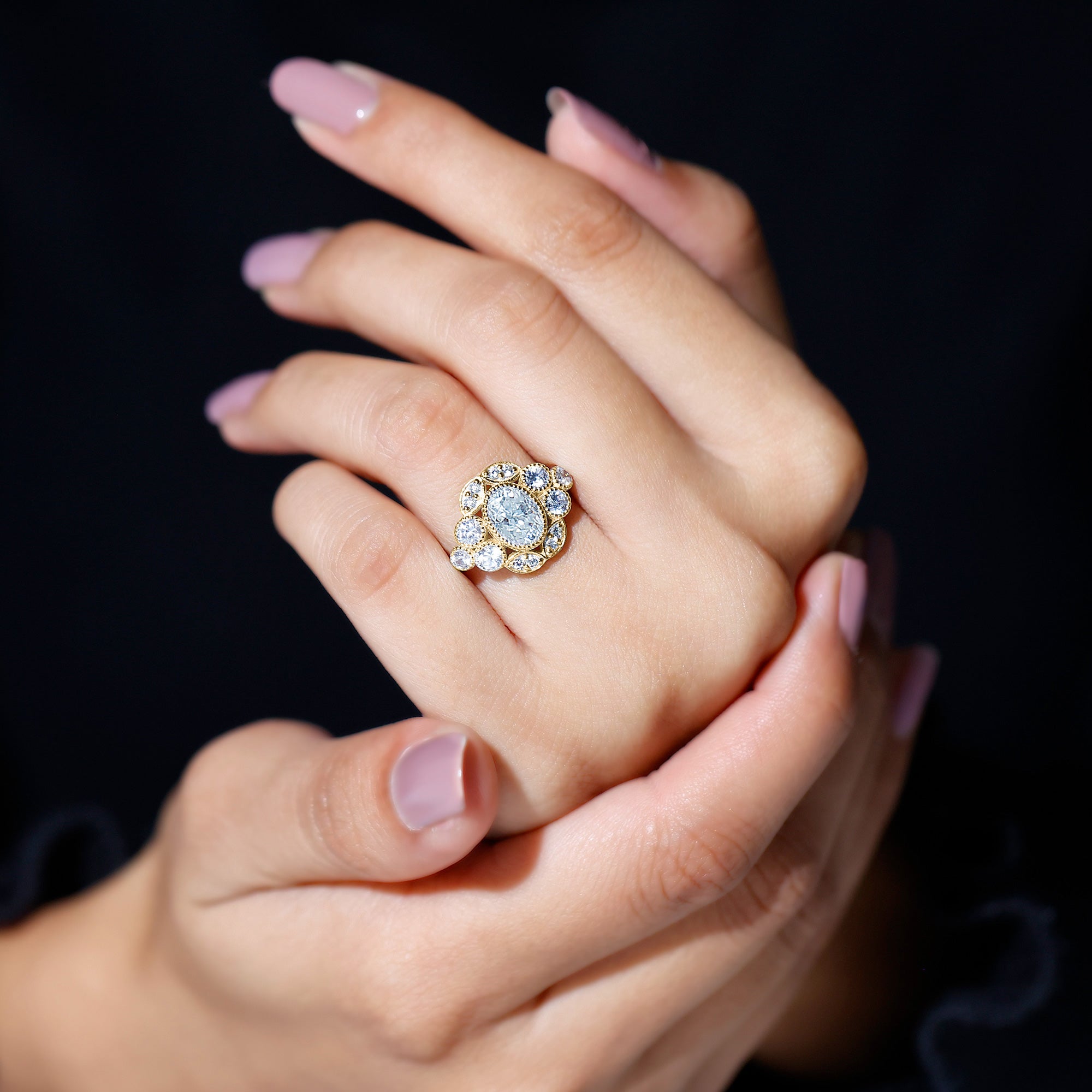 Rosec Jewels-Certified Lab Grown Diamond Oval Engagement Ring