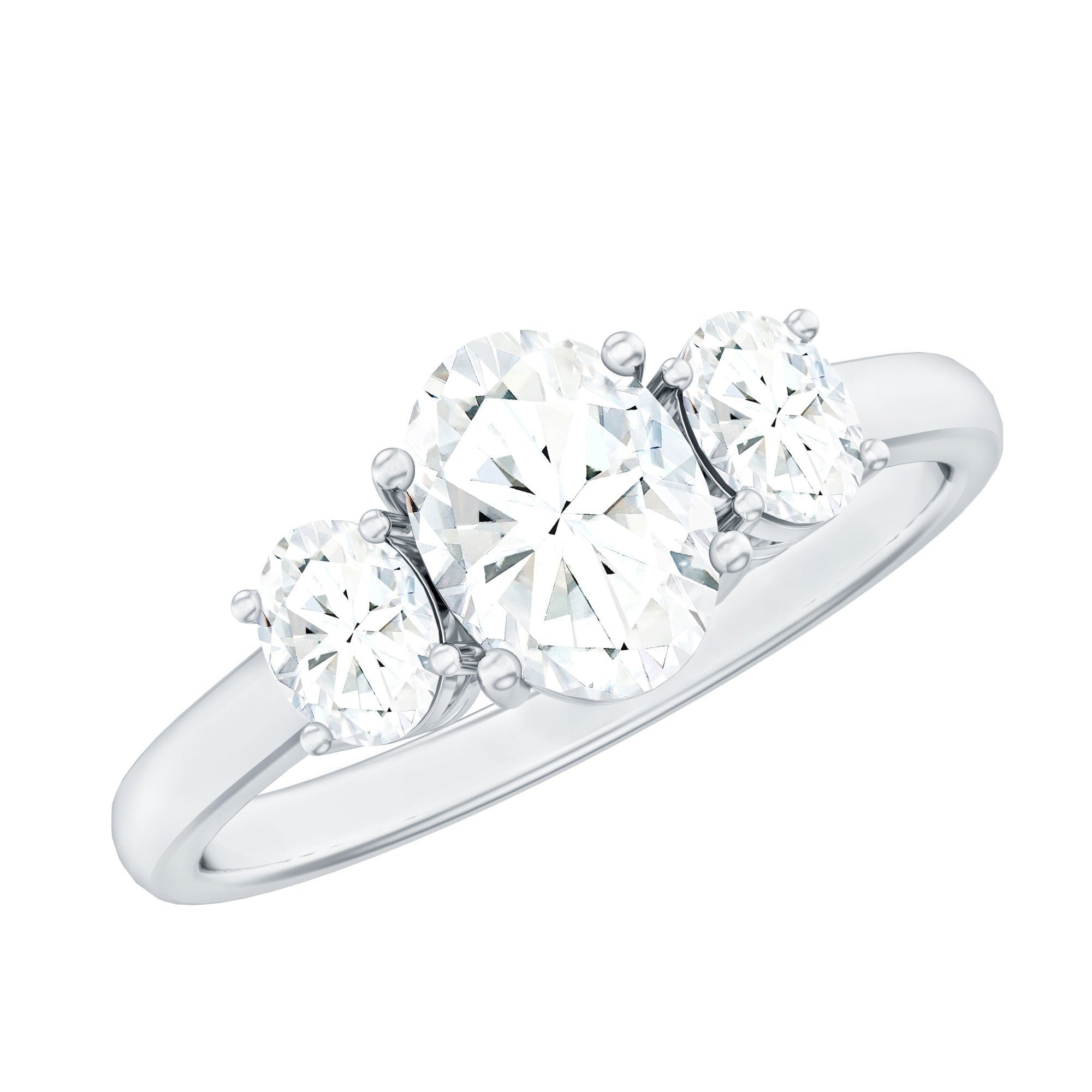 Certified Lab Grown Diamond 3 Stone Engagement Ring For Women