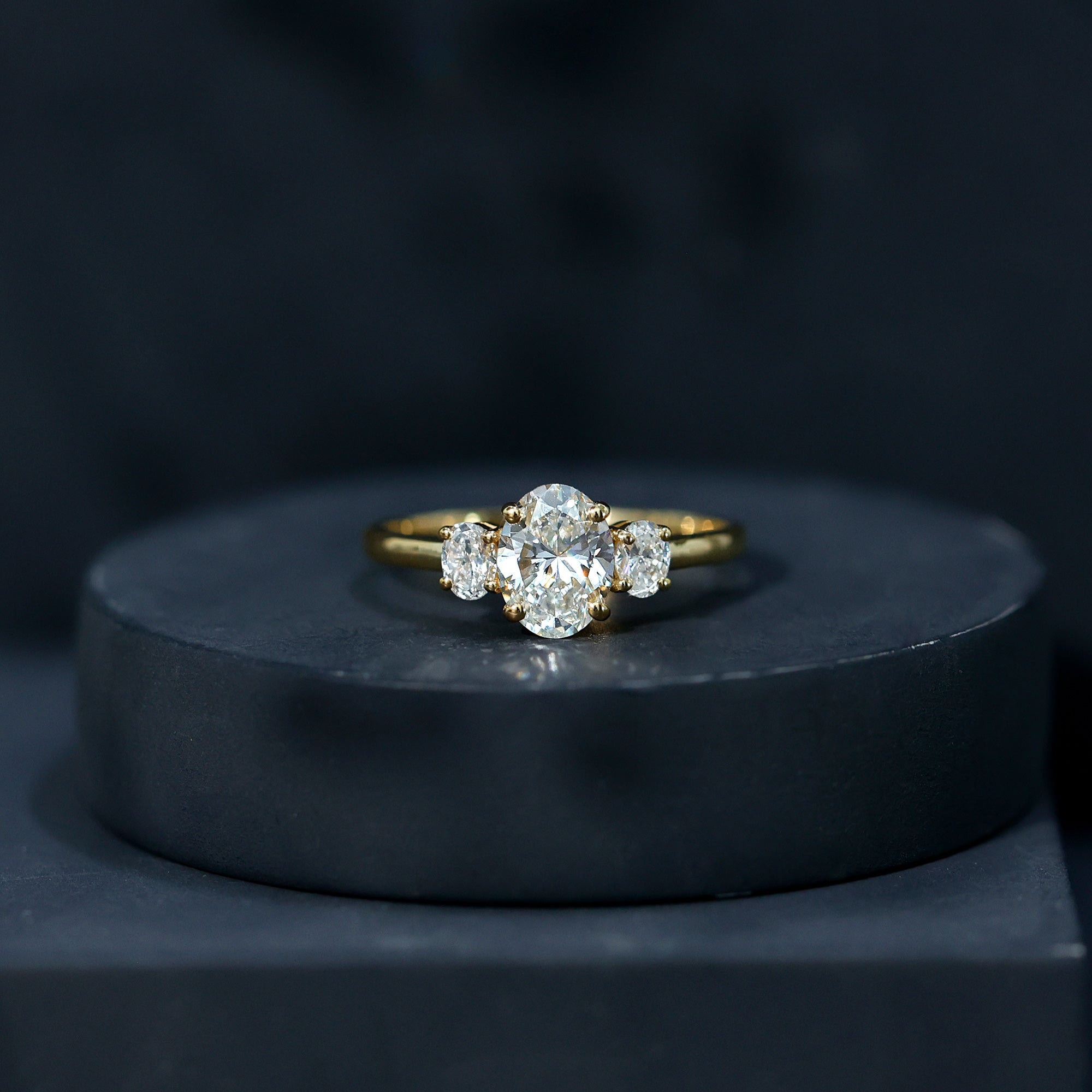 Rosec Jewels-Certified Lab Grown Diamond 3 Stone Engagement Ring For Women
