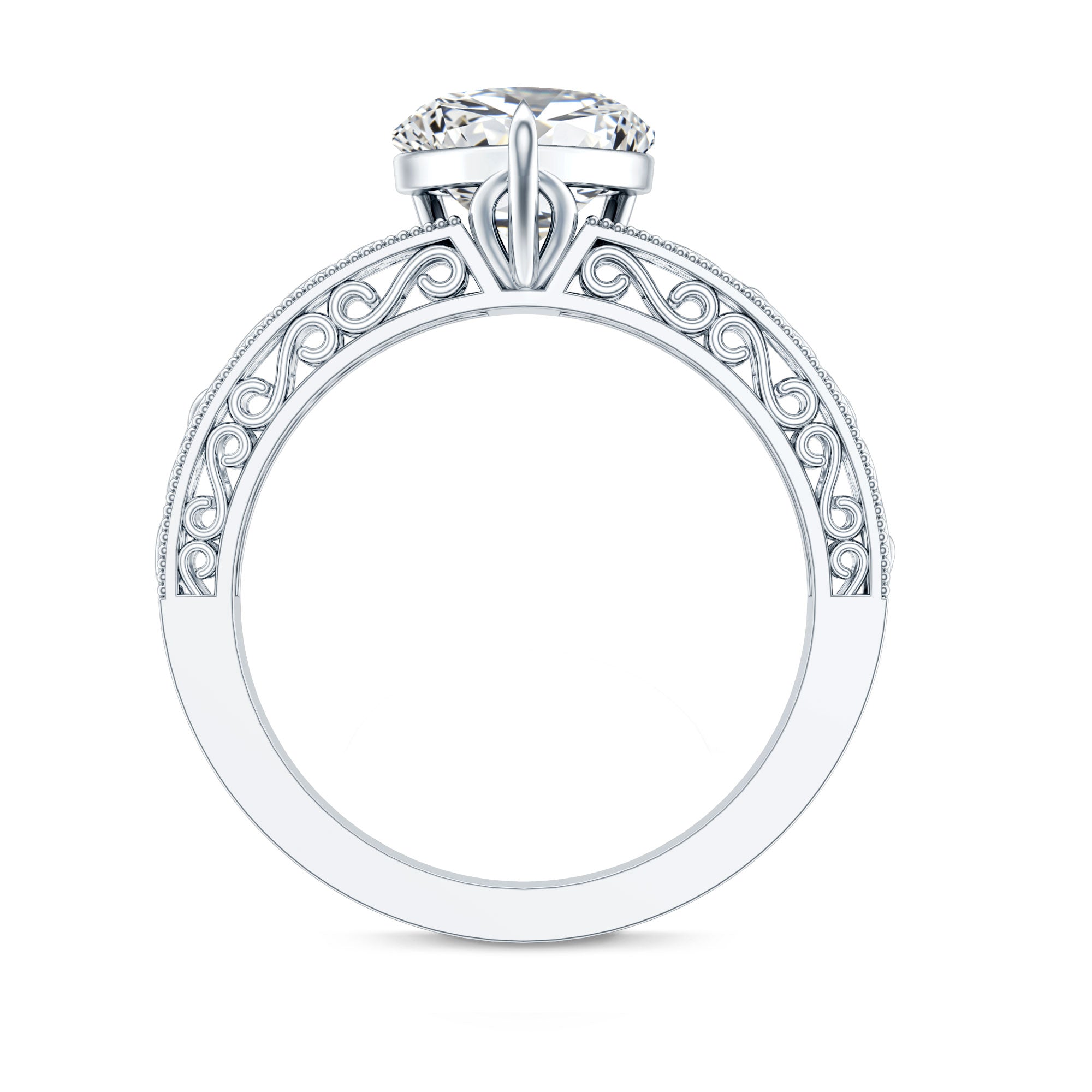 2 Carat Lab Grown Diamond Heart Engagement Ring Lab - ( EF-VS ) - Rosec Jewels
