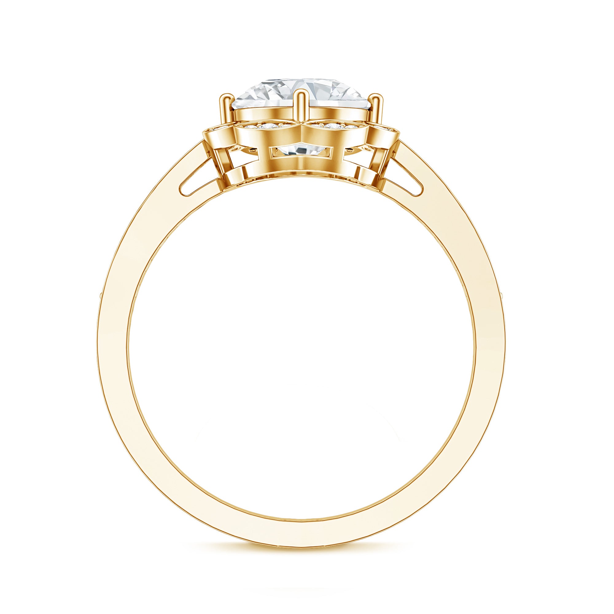 Certified 1.2 Carat Lab Grown Diamond Halo Engagement Ring Lab - ( EF-VS ) - Rosec Jewels