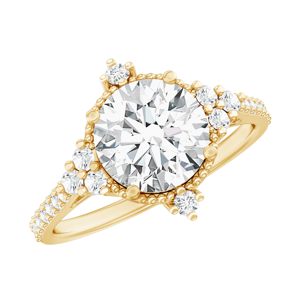 2 Carat Lab Grown Diamond Vintage Inspired Engagement Ring with IGI Certificate Lab - ( E-VS1 ) - Rosec Jewels