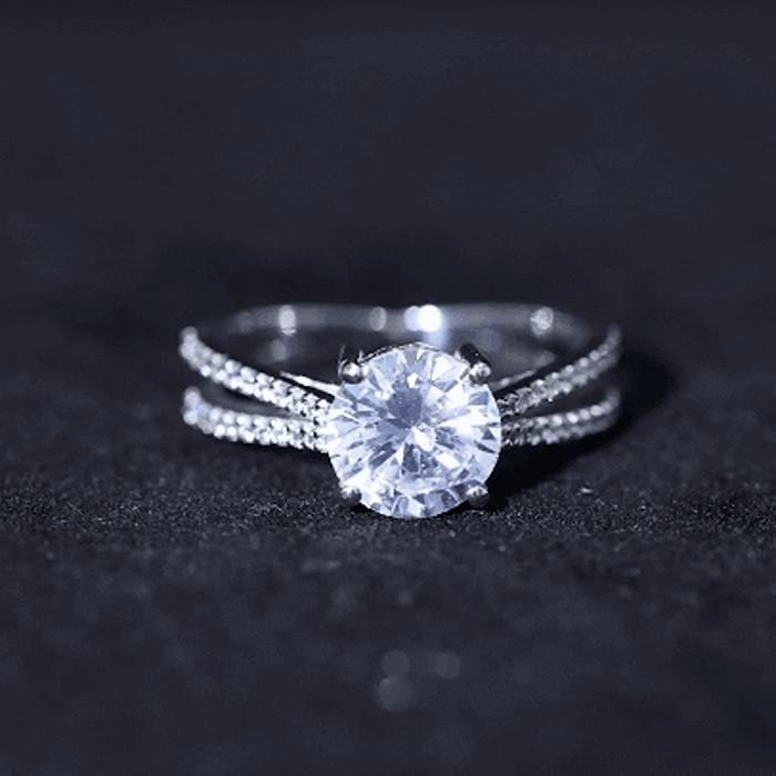 IGI Certified 2 Carat Lab Grown Diamond Split Shank Engagement Ring Lab - ( E-VS1 ) - Rosec Jewels