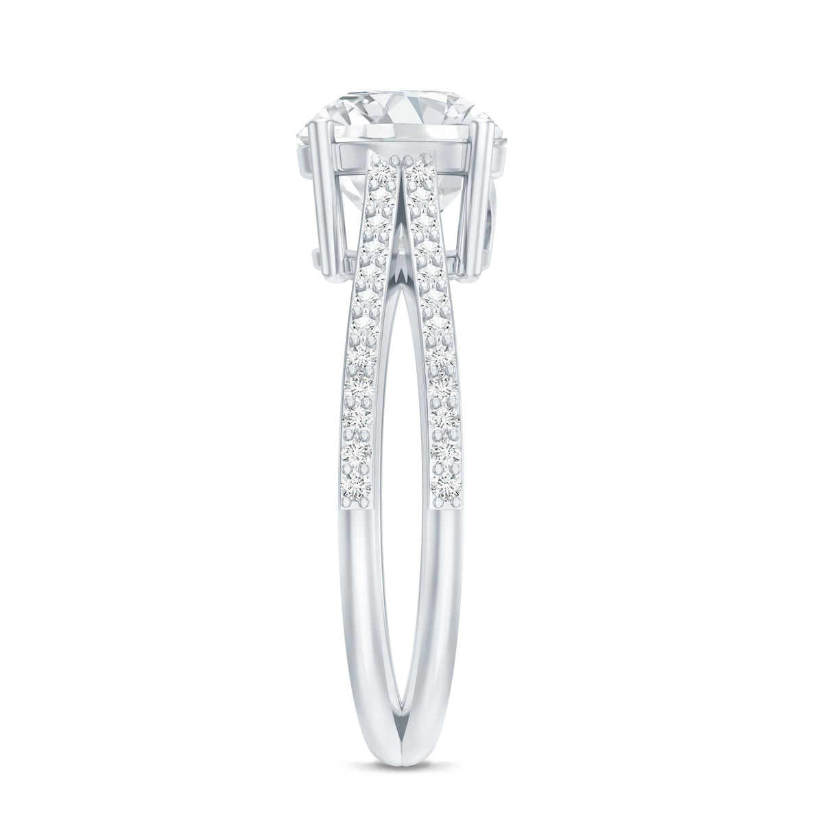 IGI Certified 2 Carat Lab Grown Diamond Split Shank Engagement Ring Lab - ( E-VS1 ) - Rosec Jewels