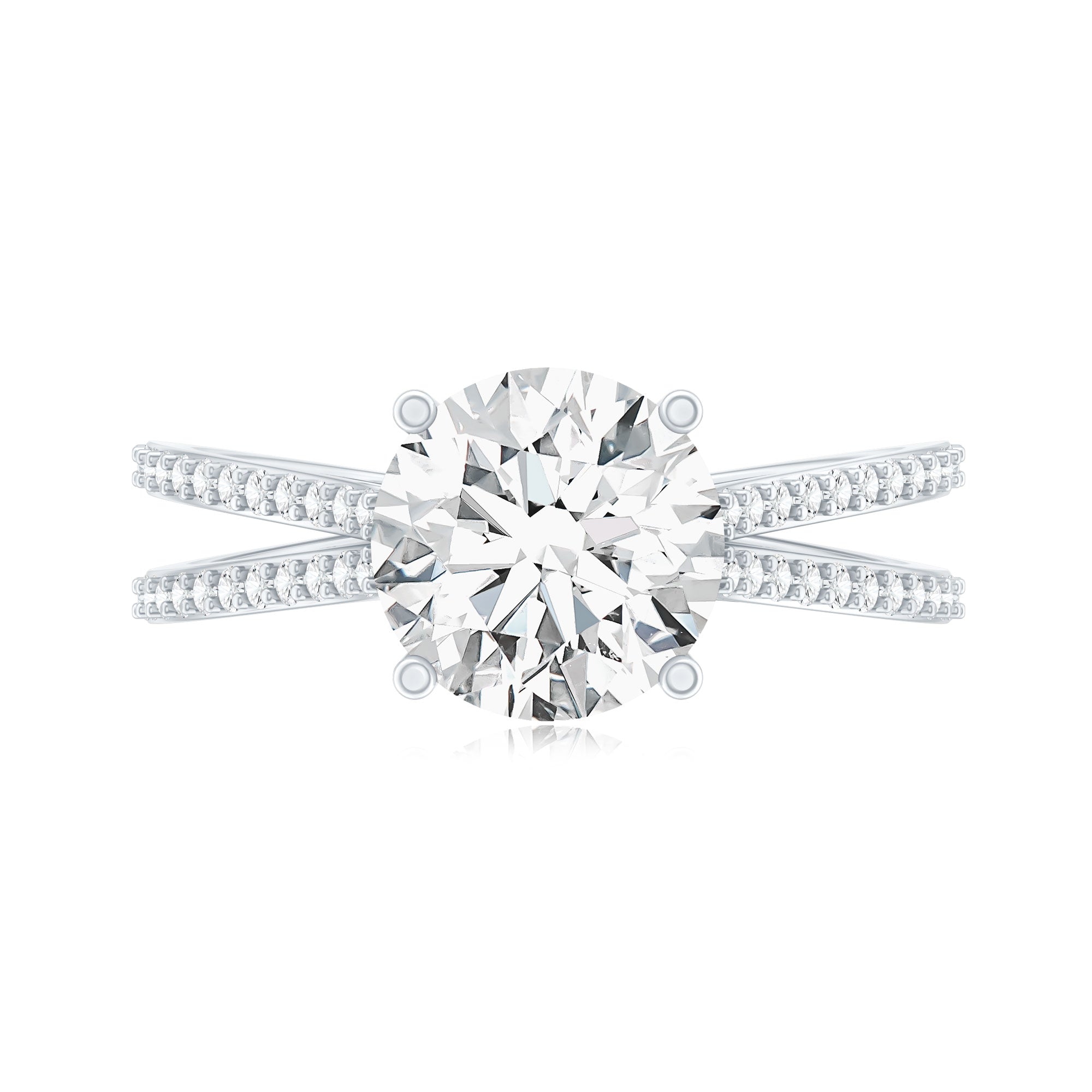 Rosec Jewels-Certified 8 mm Lab Grown Diamond Split Shank Engagement Ring