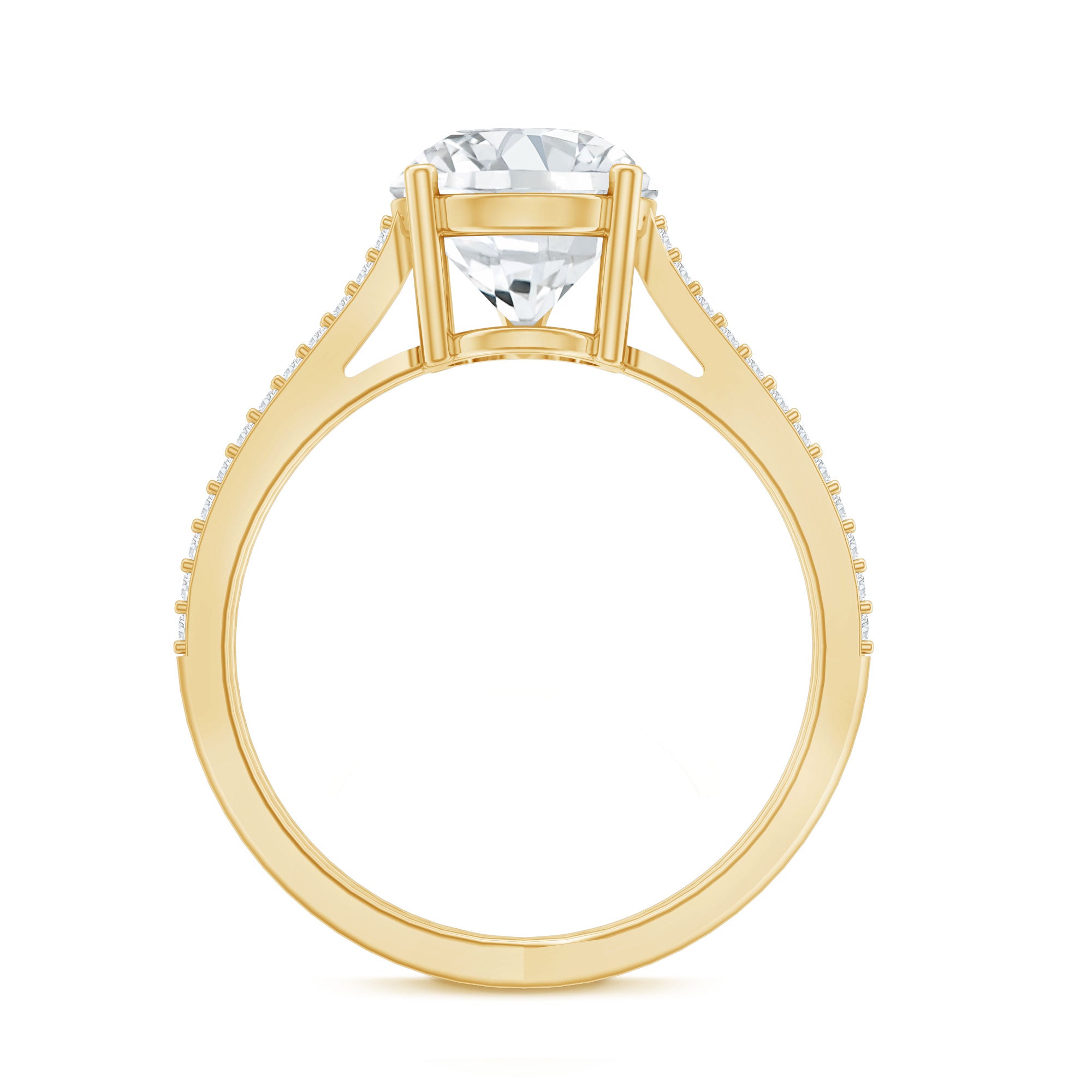 IGI Certified 2 Carat Lab Grown Diamond Split Shank Engagement Ring Lab - ( E-VS1 ) - Rosec Jewels