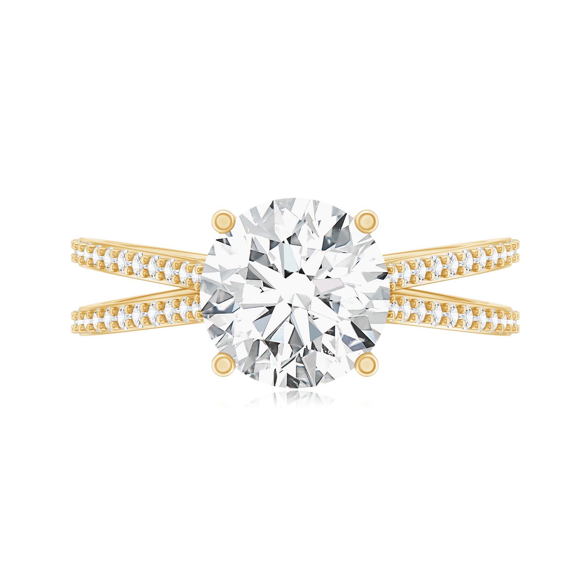 IGI Certified 2 Carat Lab Grown Diamond Split Shank Engagement Ring Lab - ( E-VS1 ) - Rosec Jewels