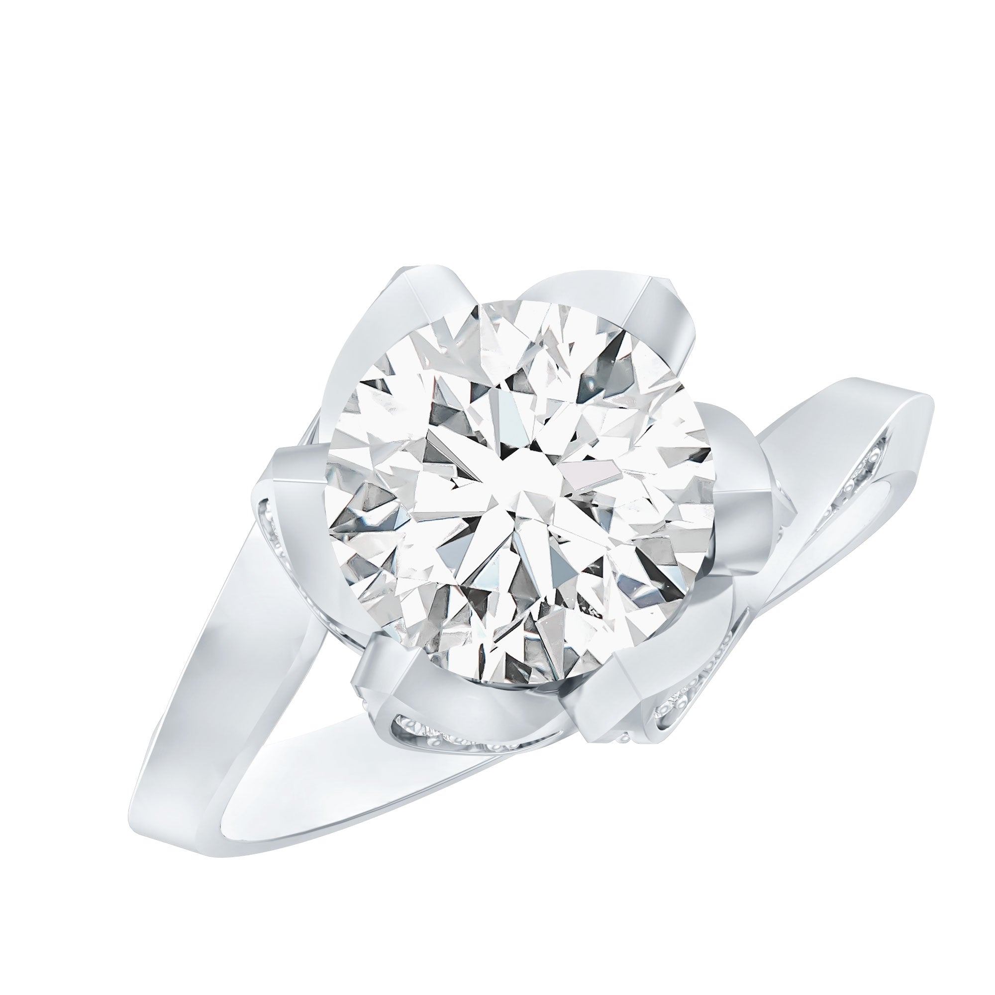 2 Carat Lab Grown Diamond Vintage Floral Engagement Ring