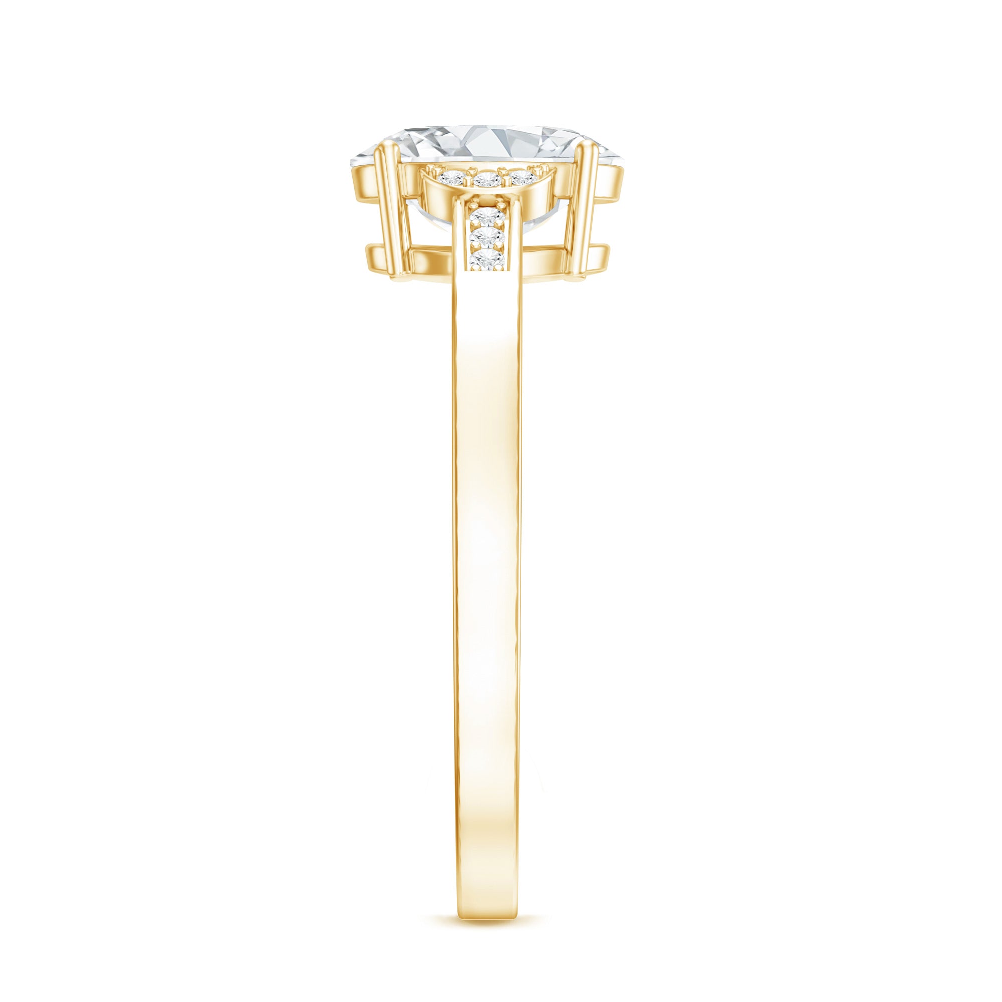 Certified 6X8 MM Oval Lab Grown Diamond Solitaire Engagement Ring Lab - ( EF-VS ) - Rosec Jewels
