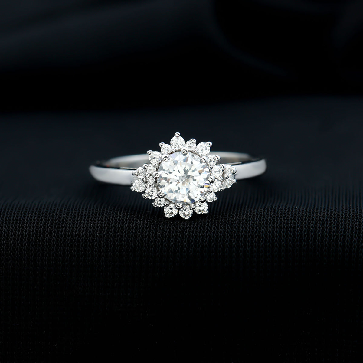 1 Carat IGI Certified Lab Grown Diamond Halo Engagement Ring Lab - ( E-VS1 ) - Rosec Jewels