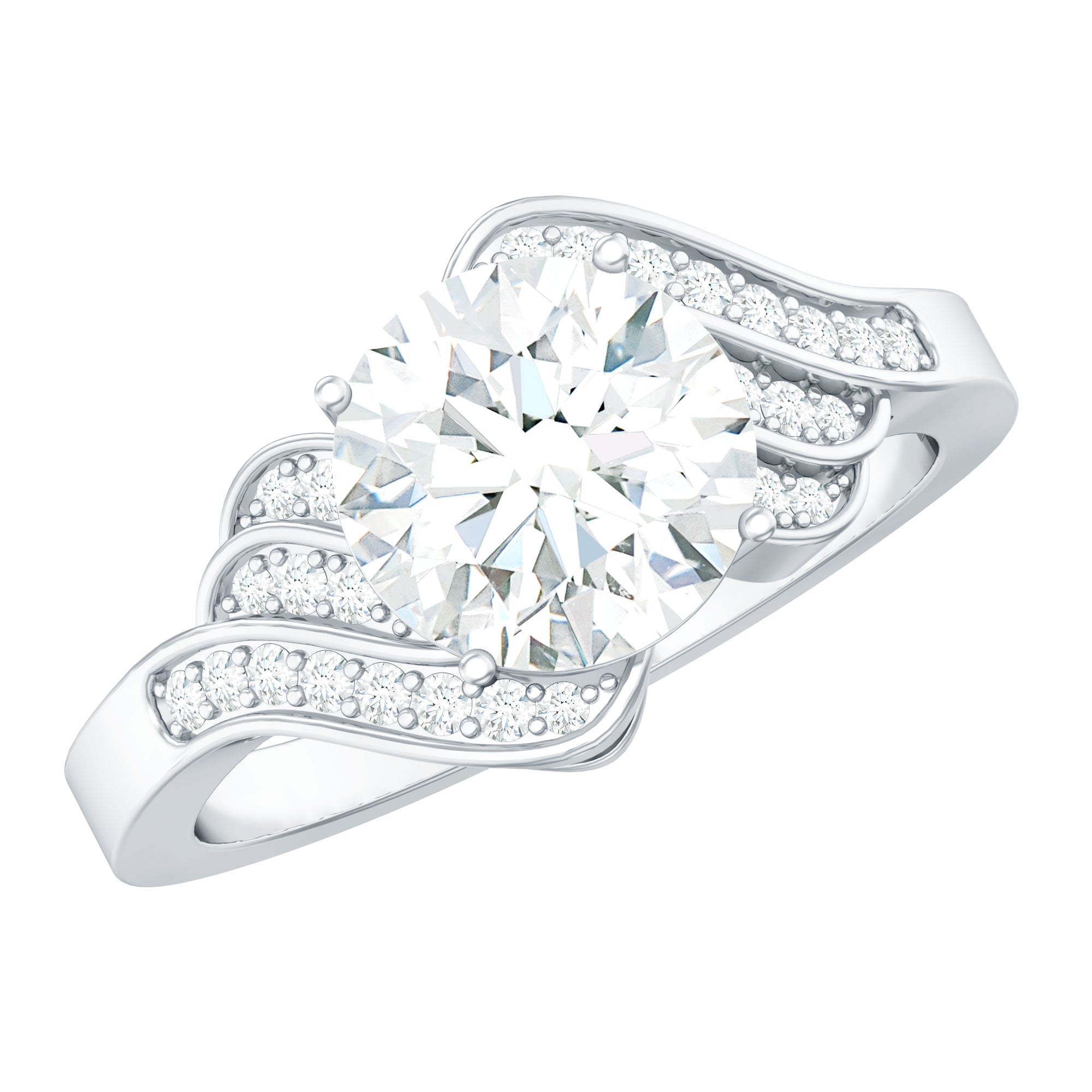 Certified 8 MM Lab Grown Diamond Unique Engagement Ring