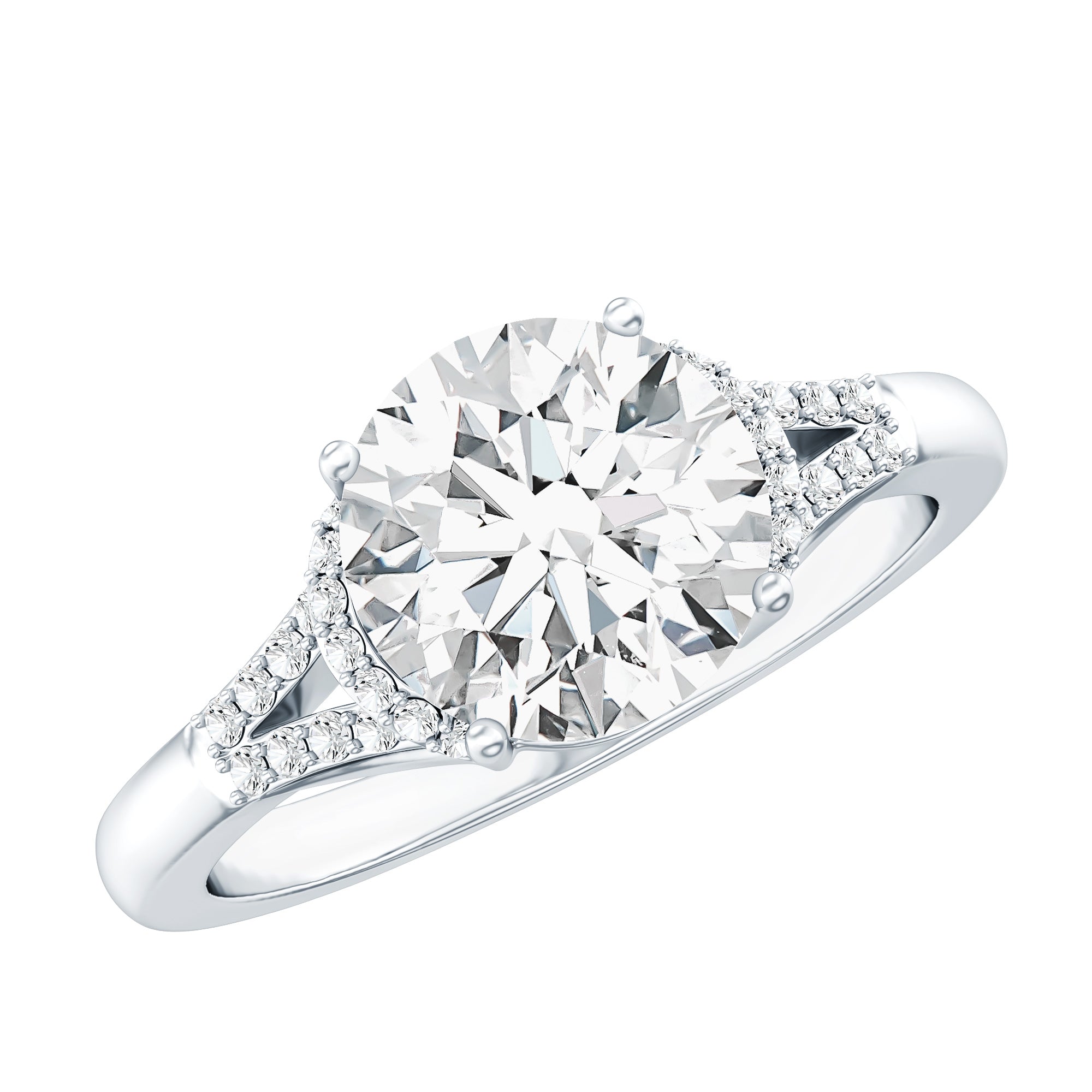 Certified 8 MM Lab Grown Diamond Solitaire Engagement Ring