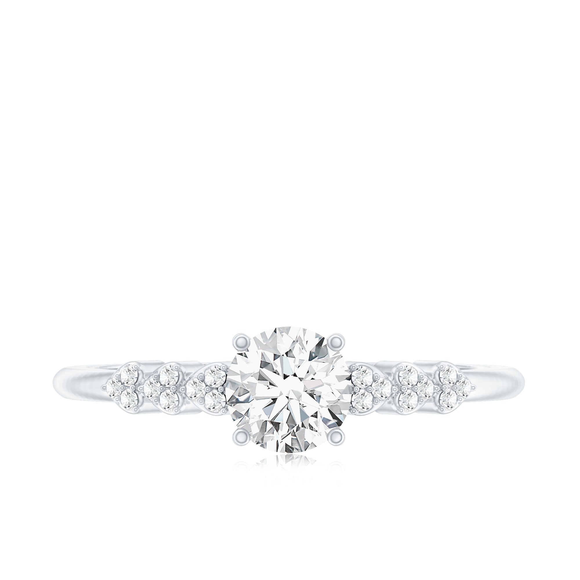 Certified 5 MM Lab Grown Diamond Designer Engagement Ring Lab - ( EF-VS ) - Rosec Jewels