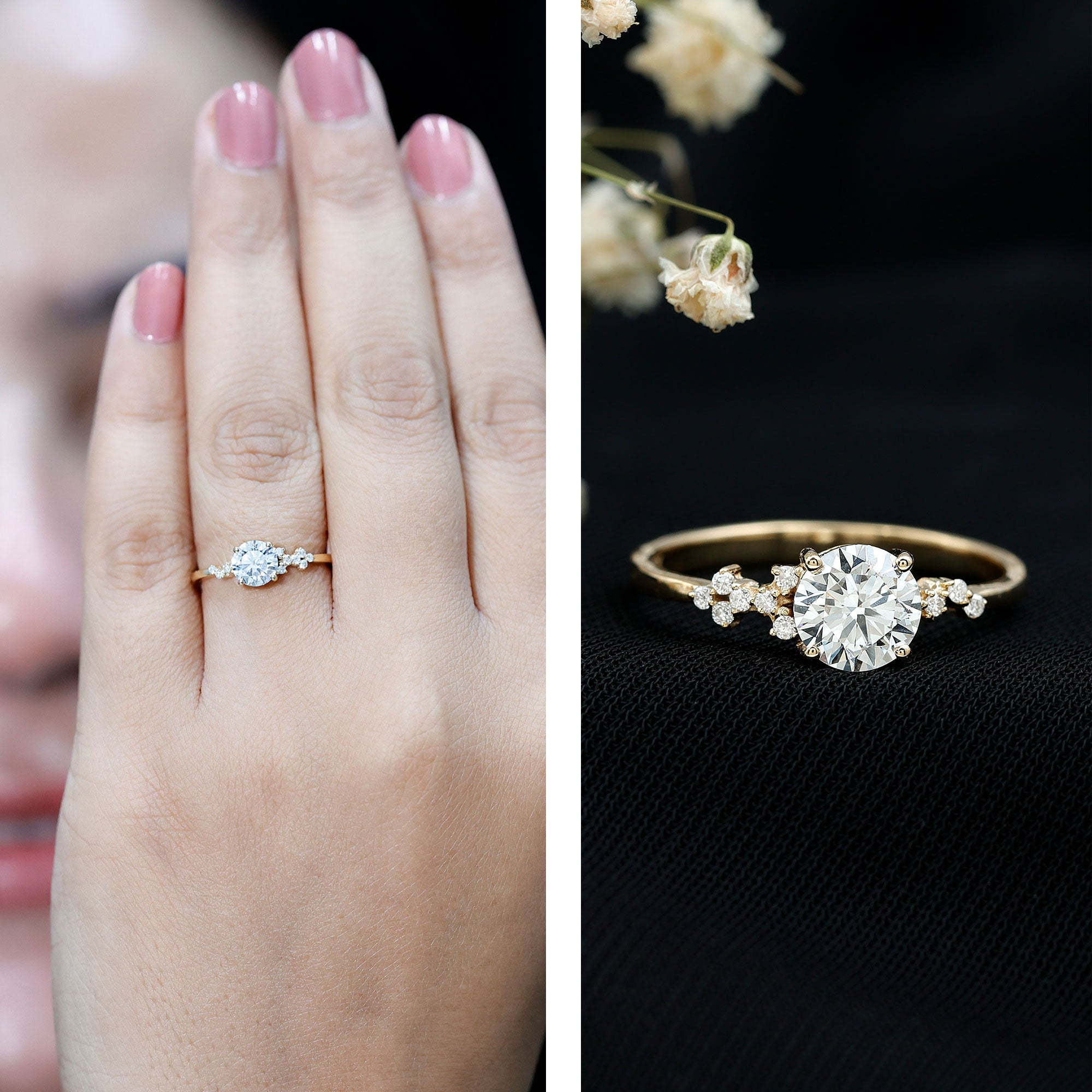 6 MM Lab Grown Diamond Solitaire Engagement Ring Lab - ( EF-VS ) - Rosec Jewels