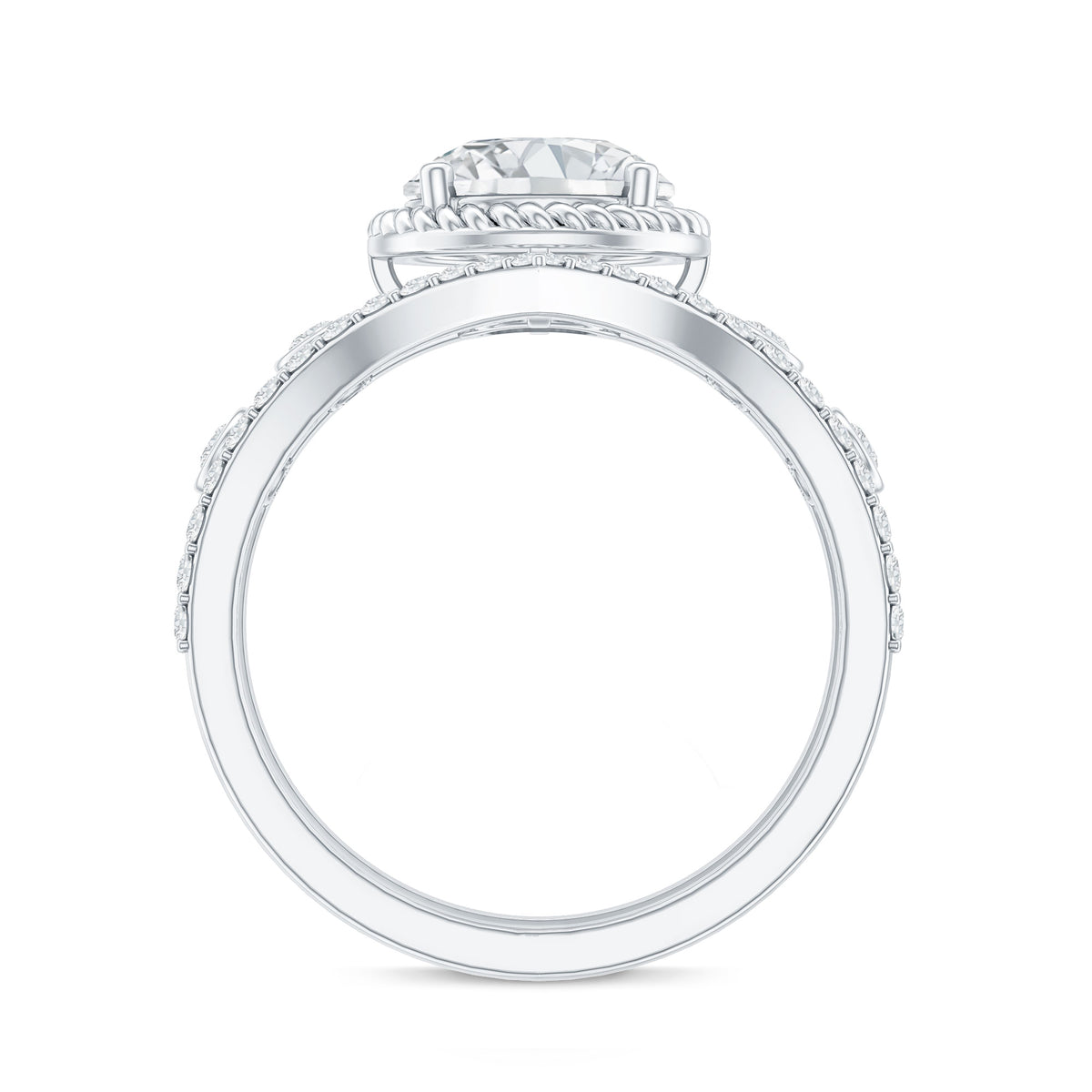 2 Carat IGI Certified Lab Grown Diamond Solitaire Bridal Ring Set With Enhancer Lab - ( E-VS1 ) - Rosec Jewels