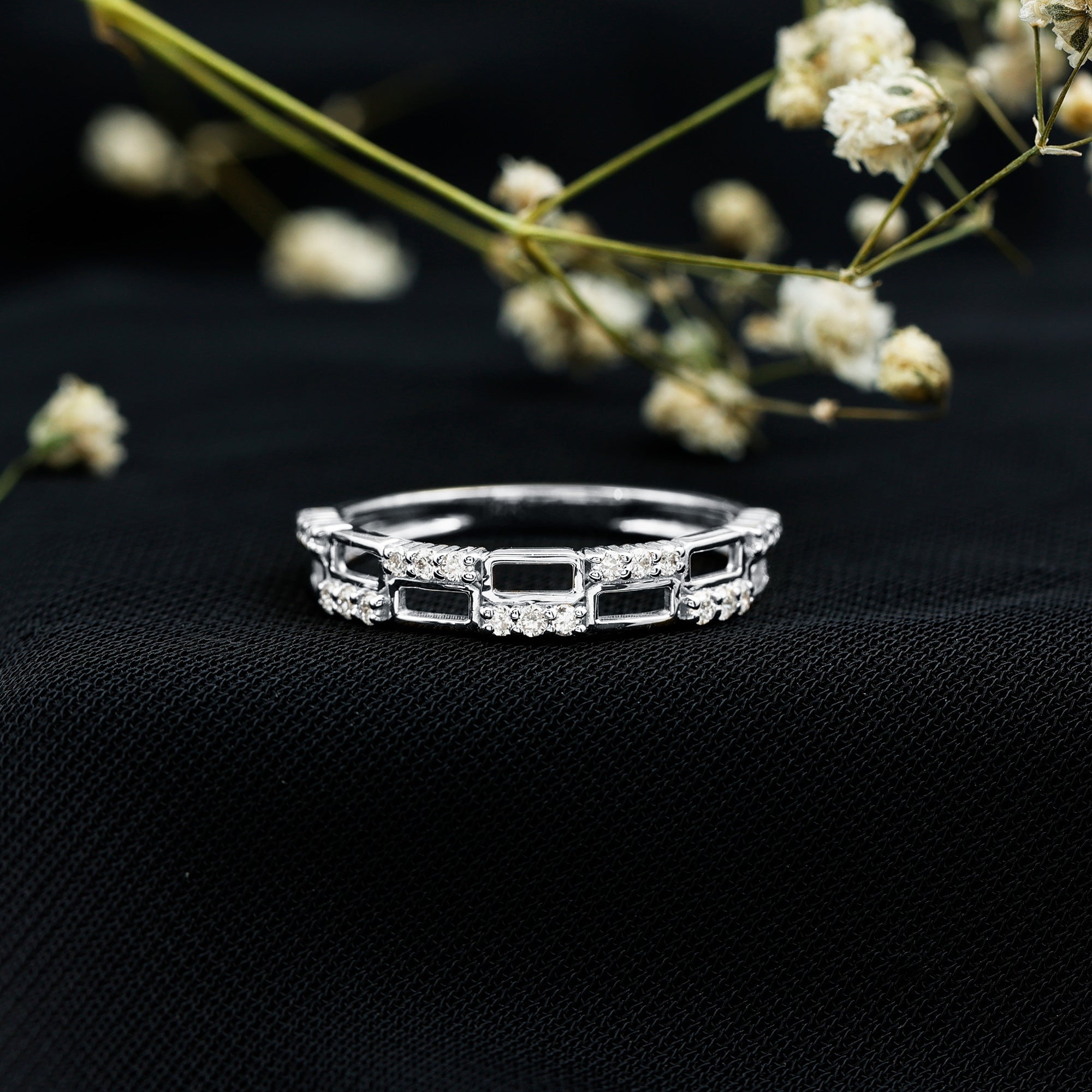 Certified Lab Grown Diamond Wedding Anniversary Ring For Women Lab - ( EF-VS ) - Rosec Jewels