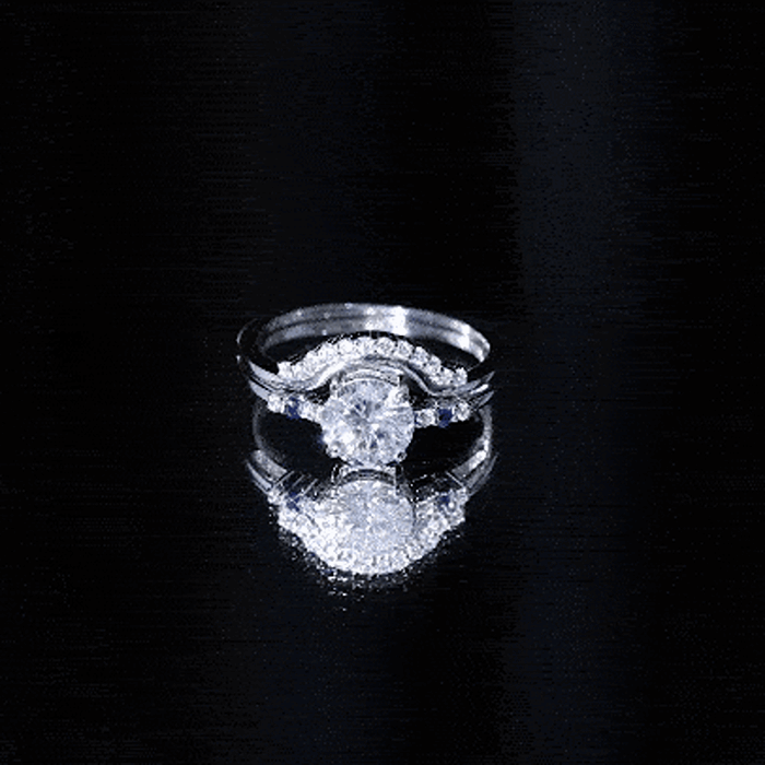 2 Carat Certified Lab Grown Diamond Engagement Ring With Wedding Band Lab - ( EF-VS ) - Rosec Jewels