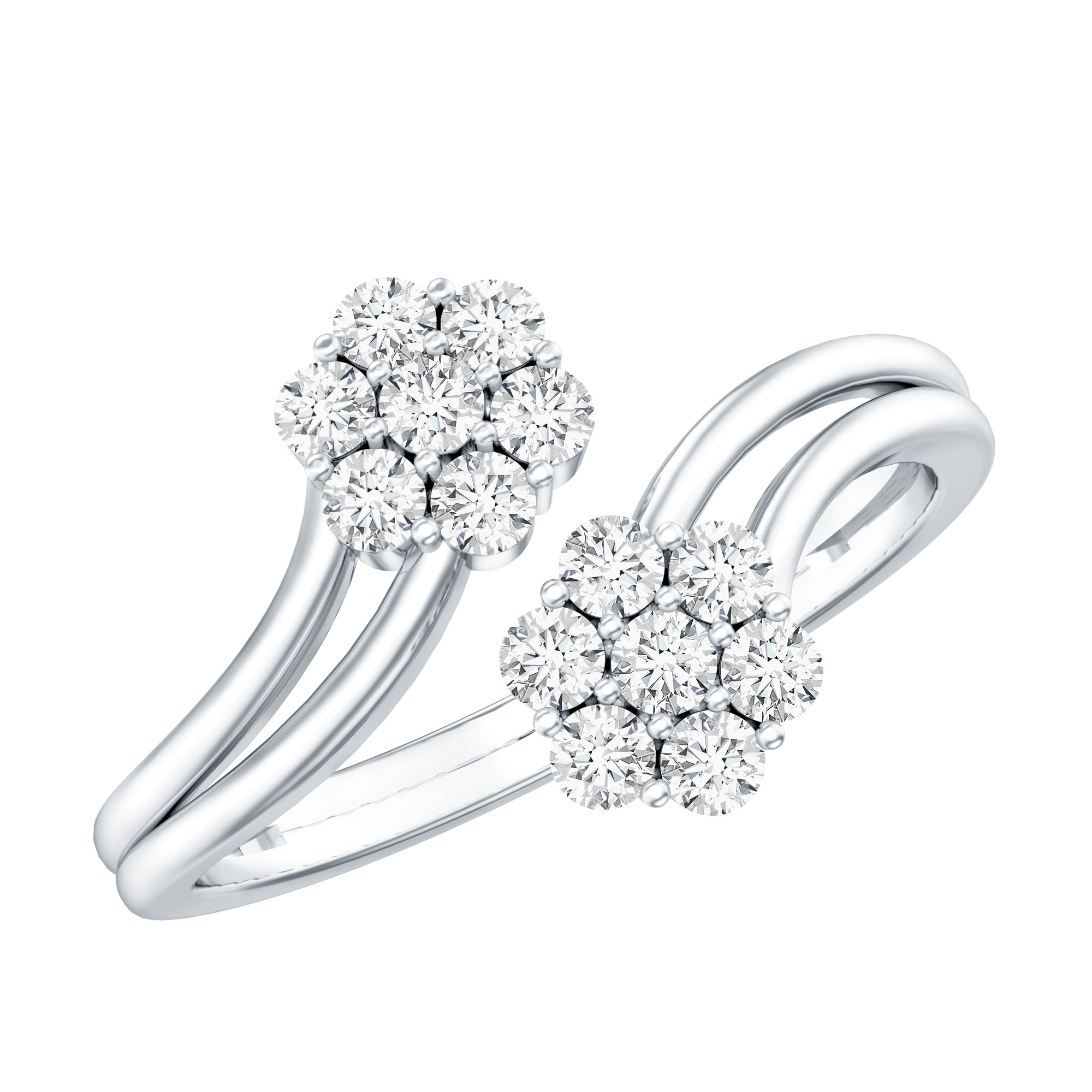 Certified Lab Grown Diamond Flower Wrap Engagement Ring