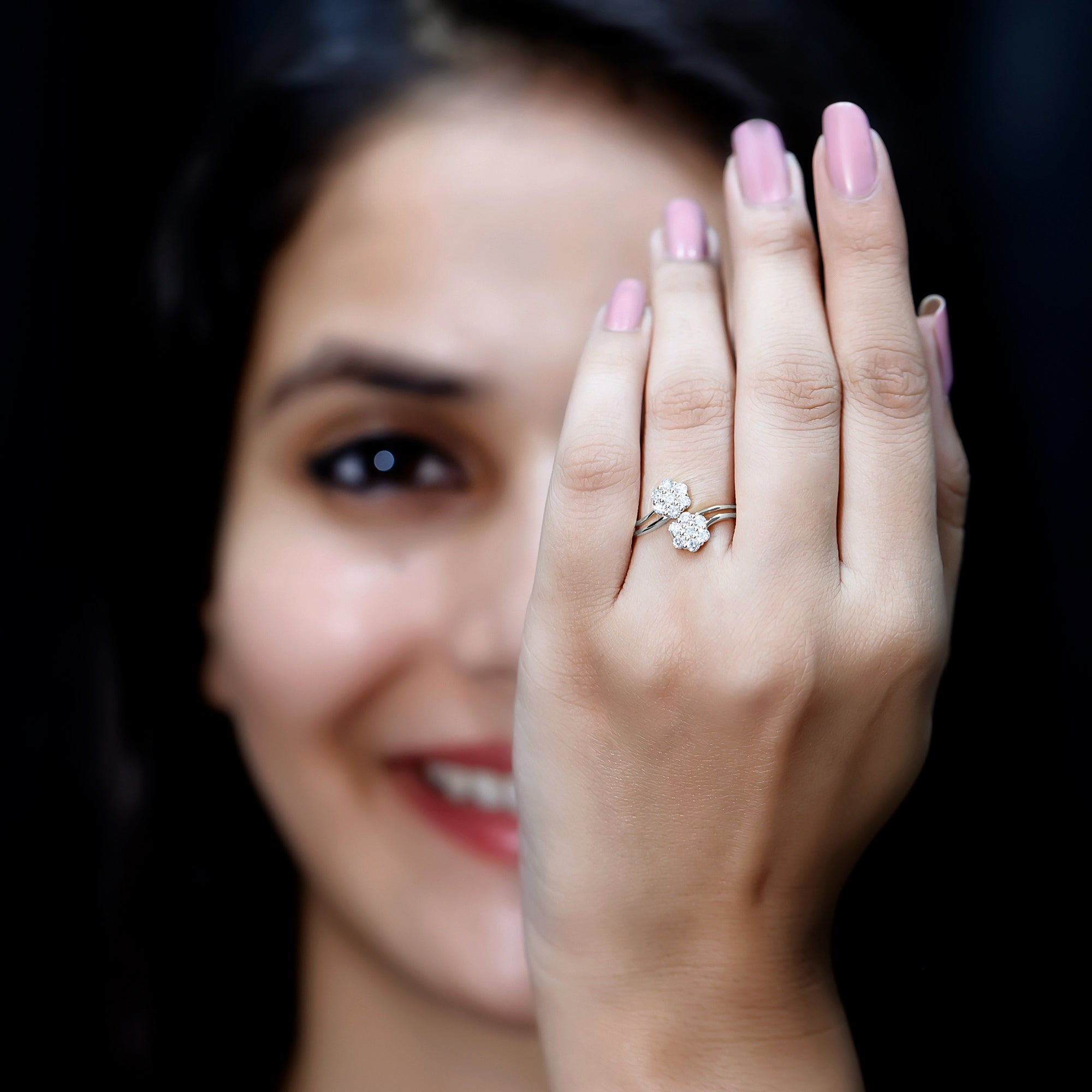 Rosec Jewels-Certified Lab Grown Diamond Flower Wrap Engagement Ring