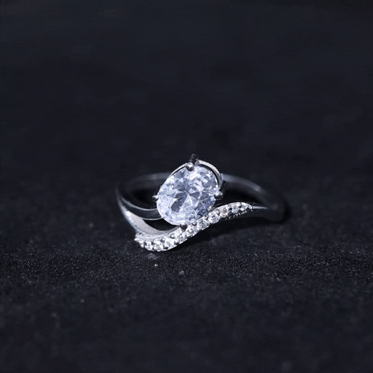 IGI Certified 1 Carat Lab Grown Diamond Oval Engagement Ring For Women Lab - ( E-VS1 ) - Rosec Jewels
