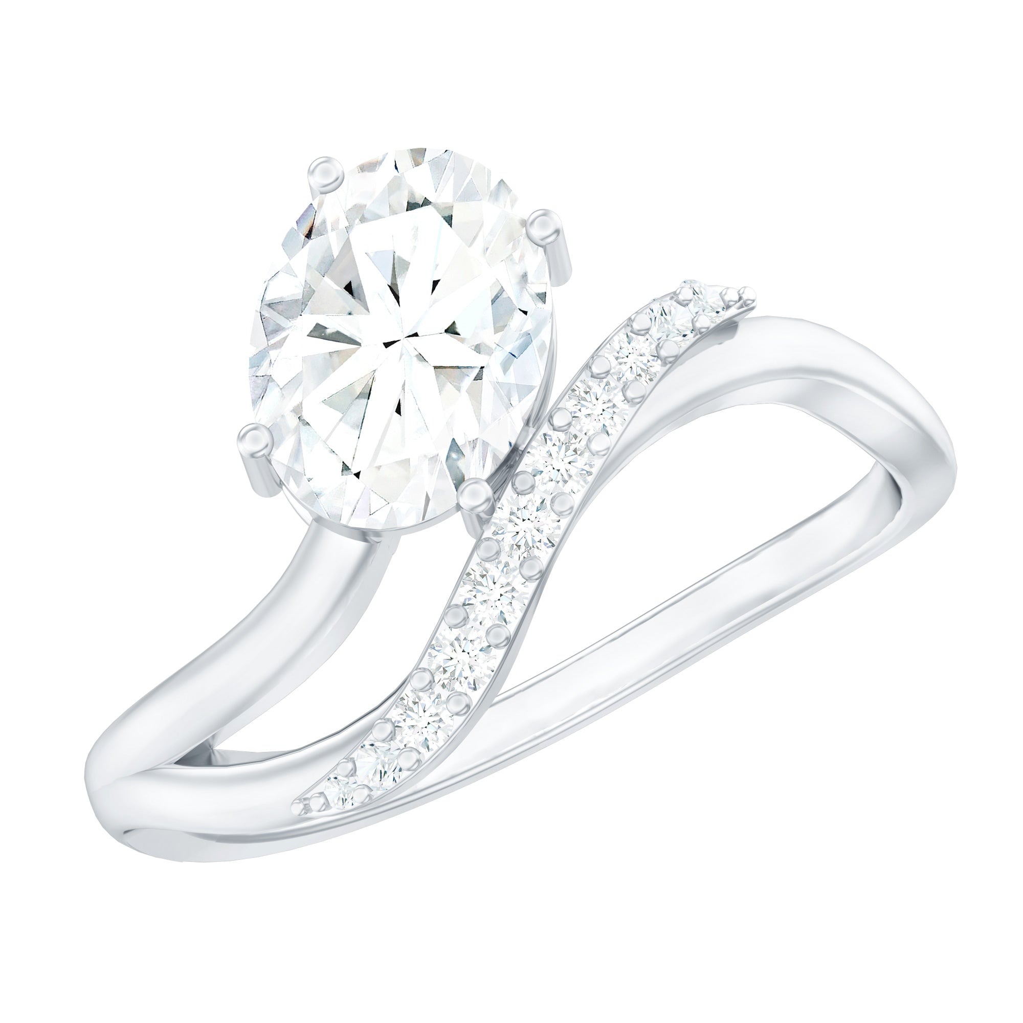 IGI Certified 1 Carat Lab Grown Diamond Oval Engagement Ring For Women Lab - ( E-VS1 ) - Rosec Jewels