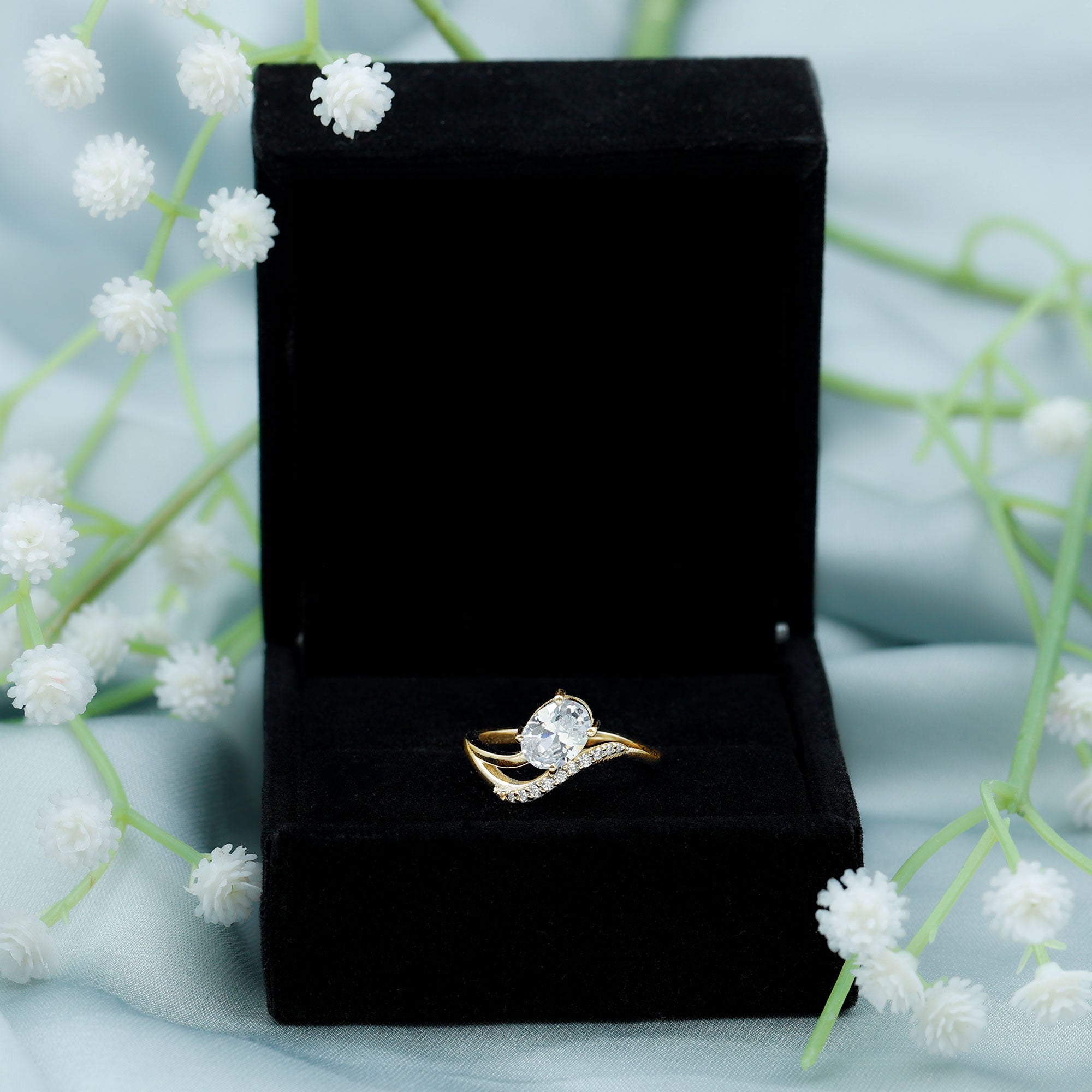 IGI Certified 1 Carat Lab Grown Diamond Oval Engagement Ring For Women Lab - ( E-VS1 ) - Rosec Jewels