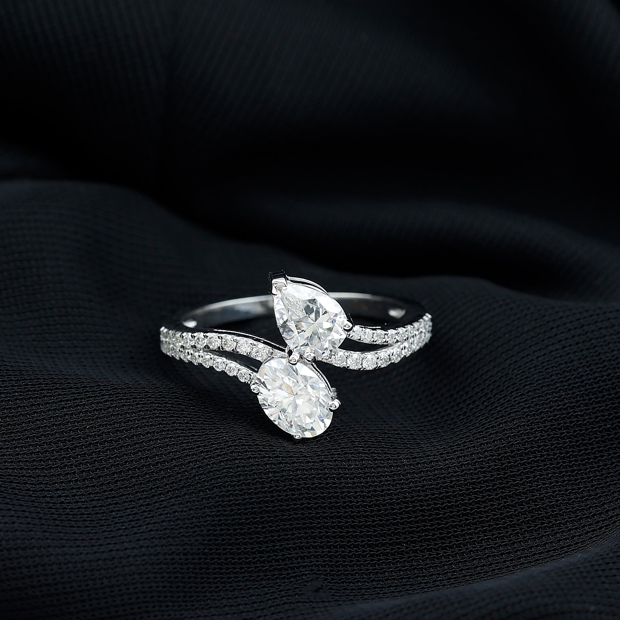 Certified Lab Grown Diamond Toi Et Moi Engagement Ring Lab - ( EF-VS ) - Rosec Jewels