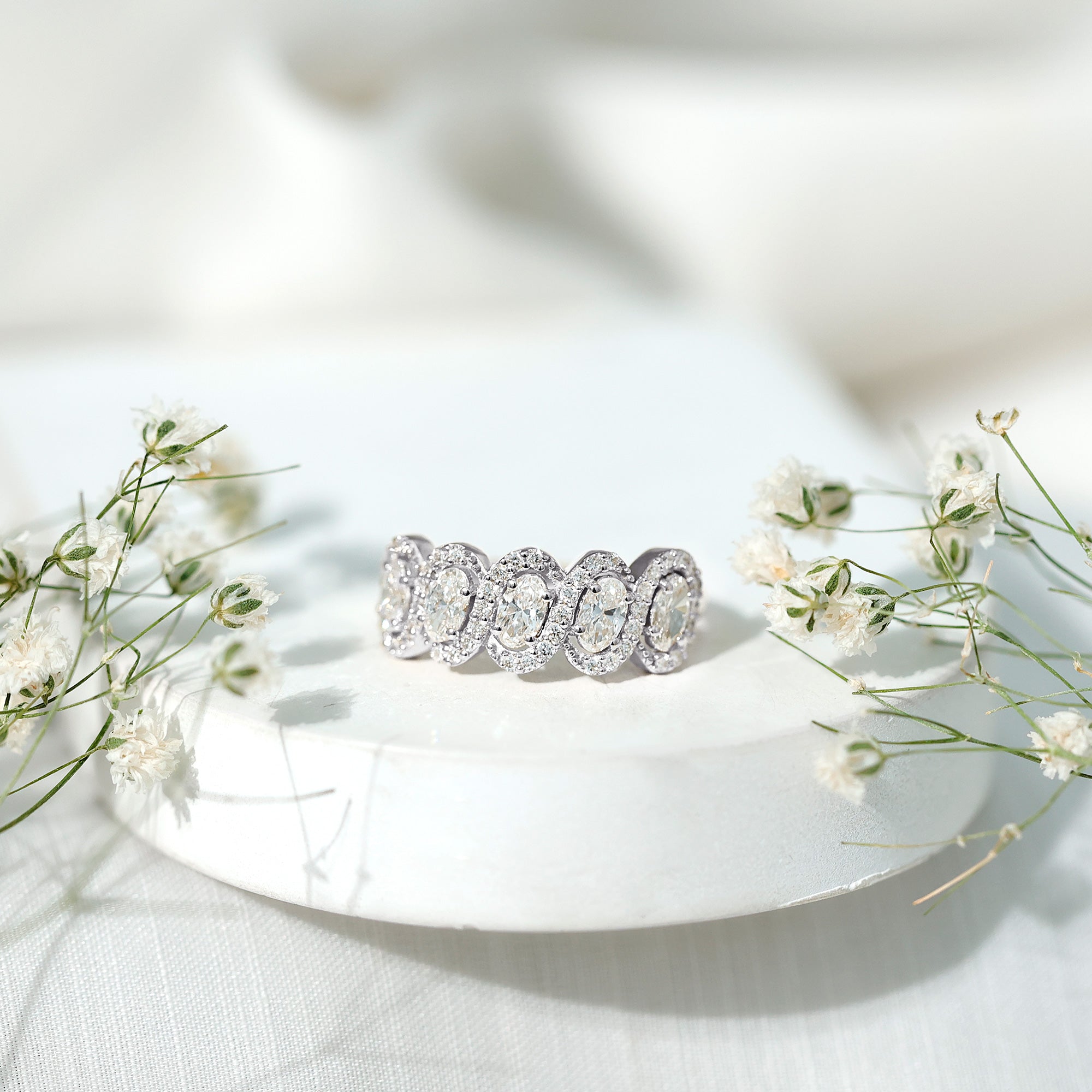 Rosec Jewels-Certified Oval Lab Grown Diamond Designer Eternity Ring