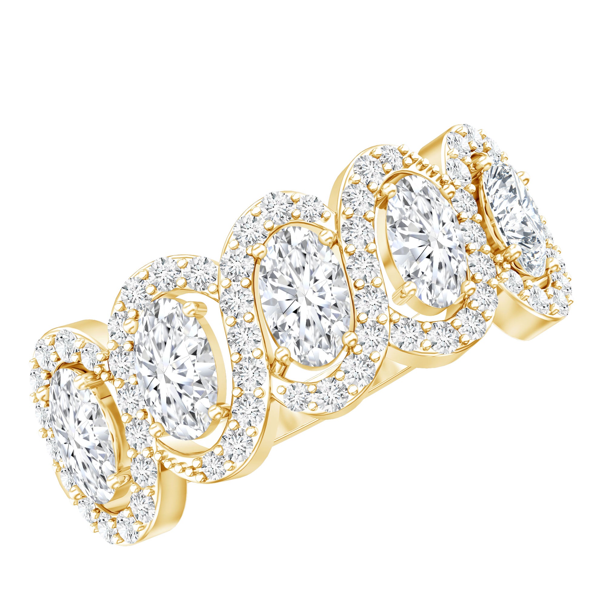 Rosec Jewels-Certified Oval Lab Grown Diamond Designer Eternity Ring