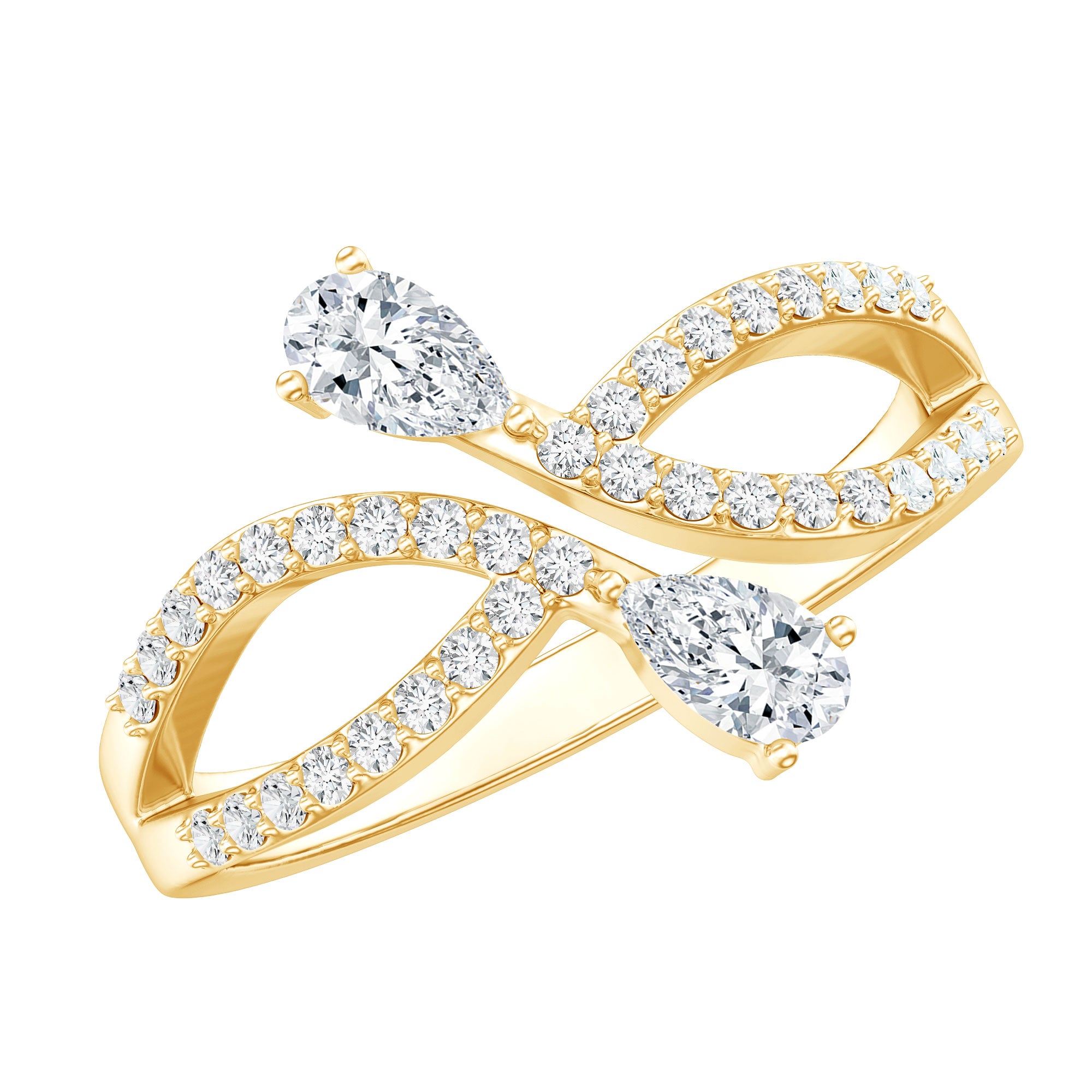 Certified Lab Grown Diamond 2 Stone Infinity Wedding Band Lab - ( EF-VS ) - Rosec Jewels