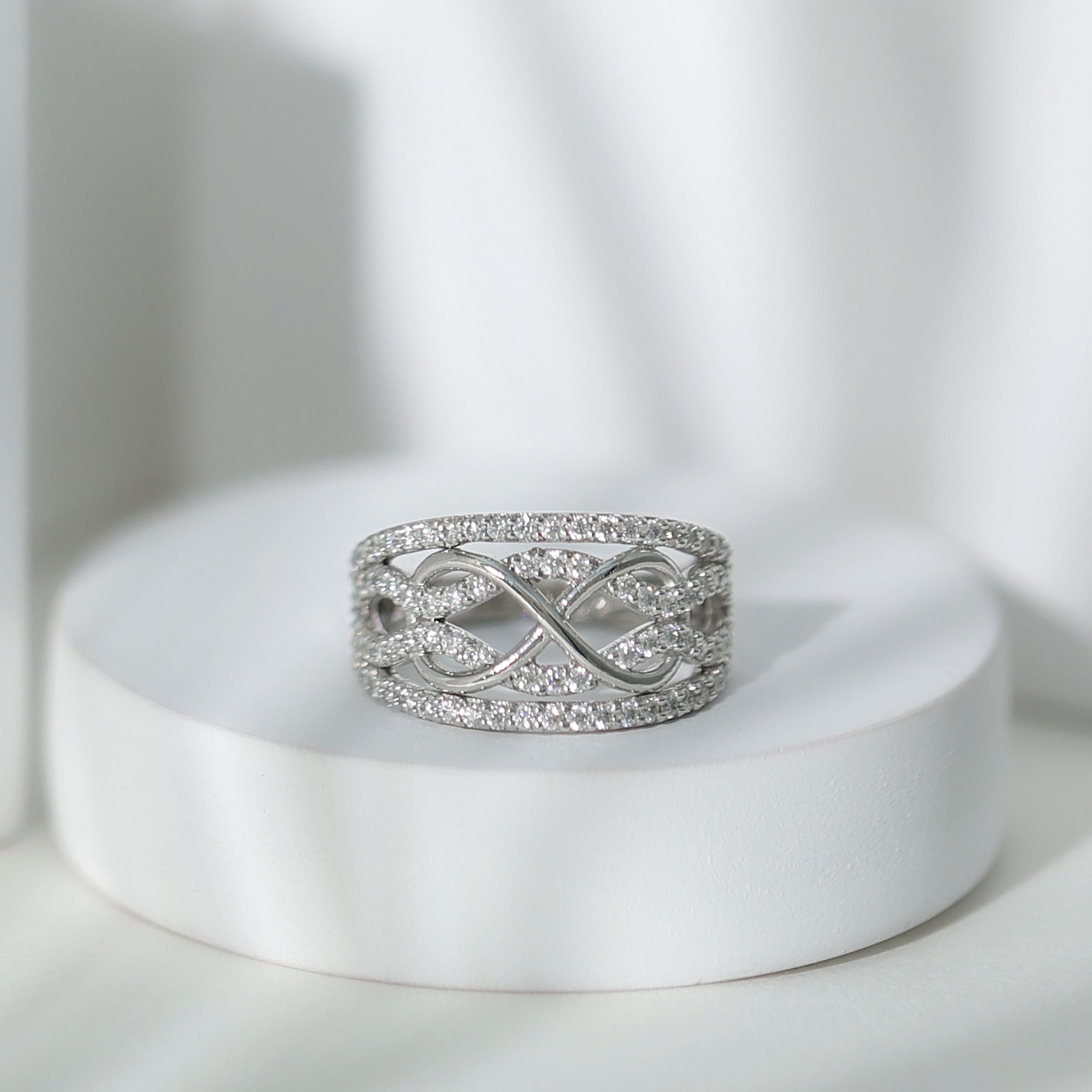 Certified Lab Grown Diamond Infinity Wedding Band Ring Lab - ( EF-VS ) - Rosec Jewels