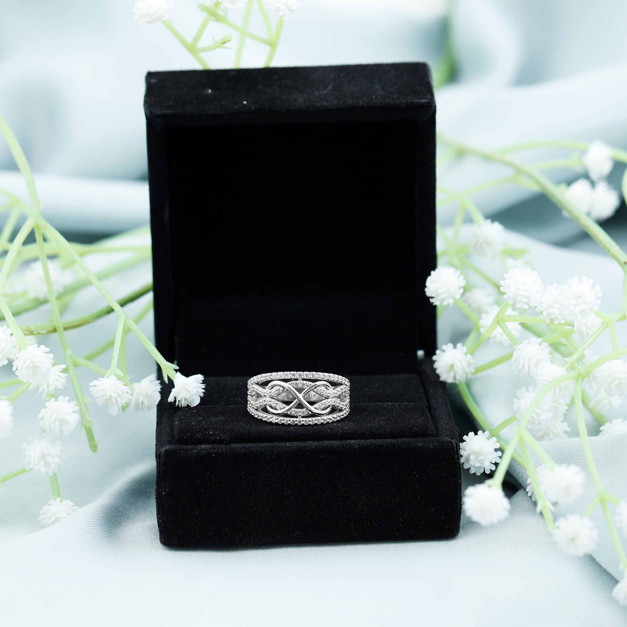 Certified Lab Grown Diamond Infinity Wedding Band Ring Lab - ( EF-VS ) - Rosec Jewels