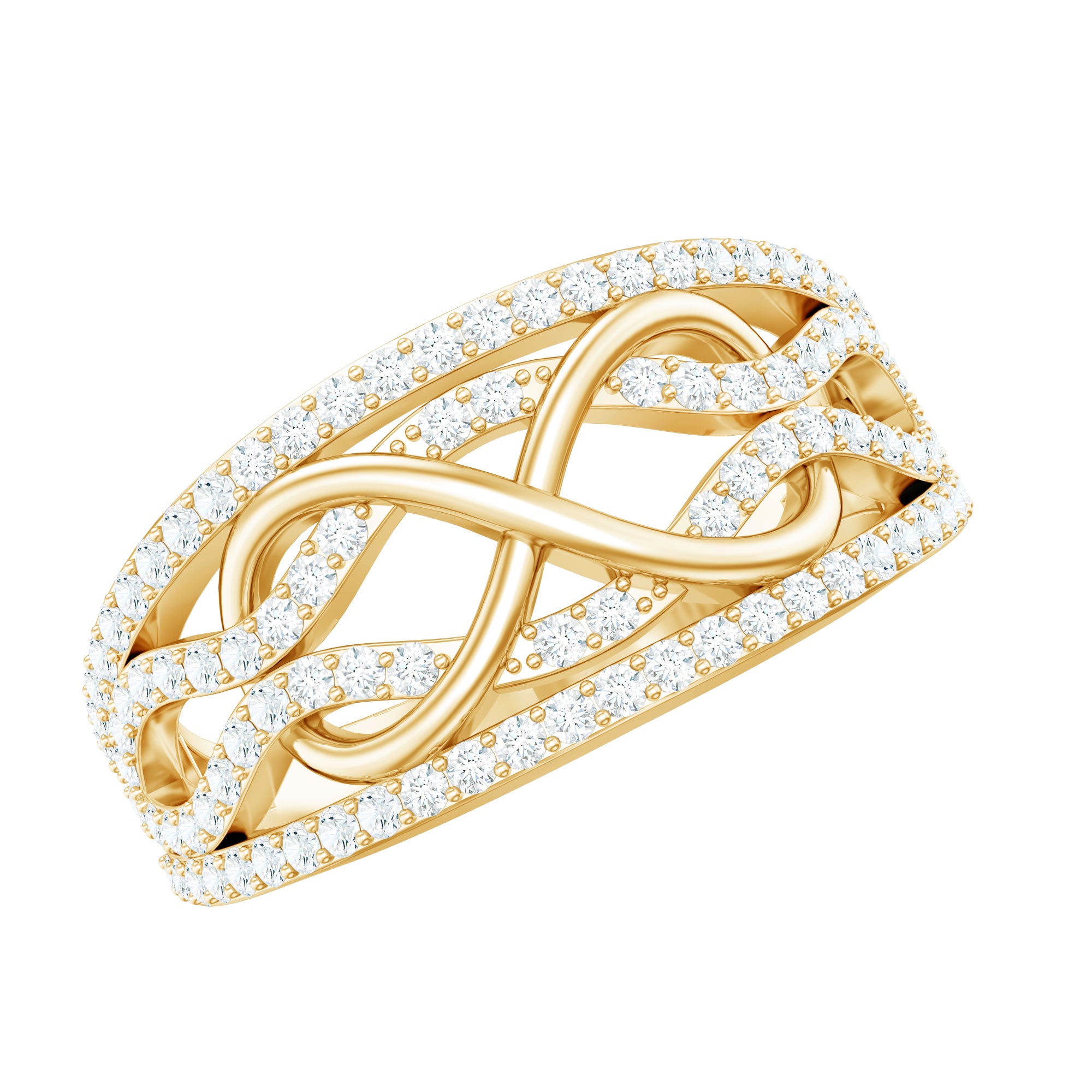 Certified Lab Grown Diamond Infinity Wedding Band Ring Lab - ( EF-VS ) - Rosec Jewels