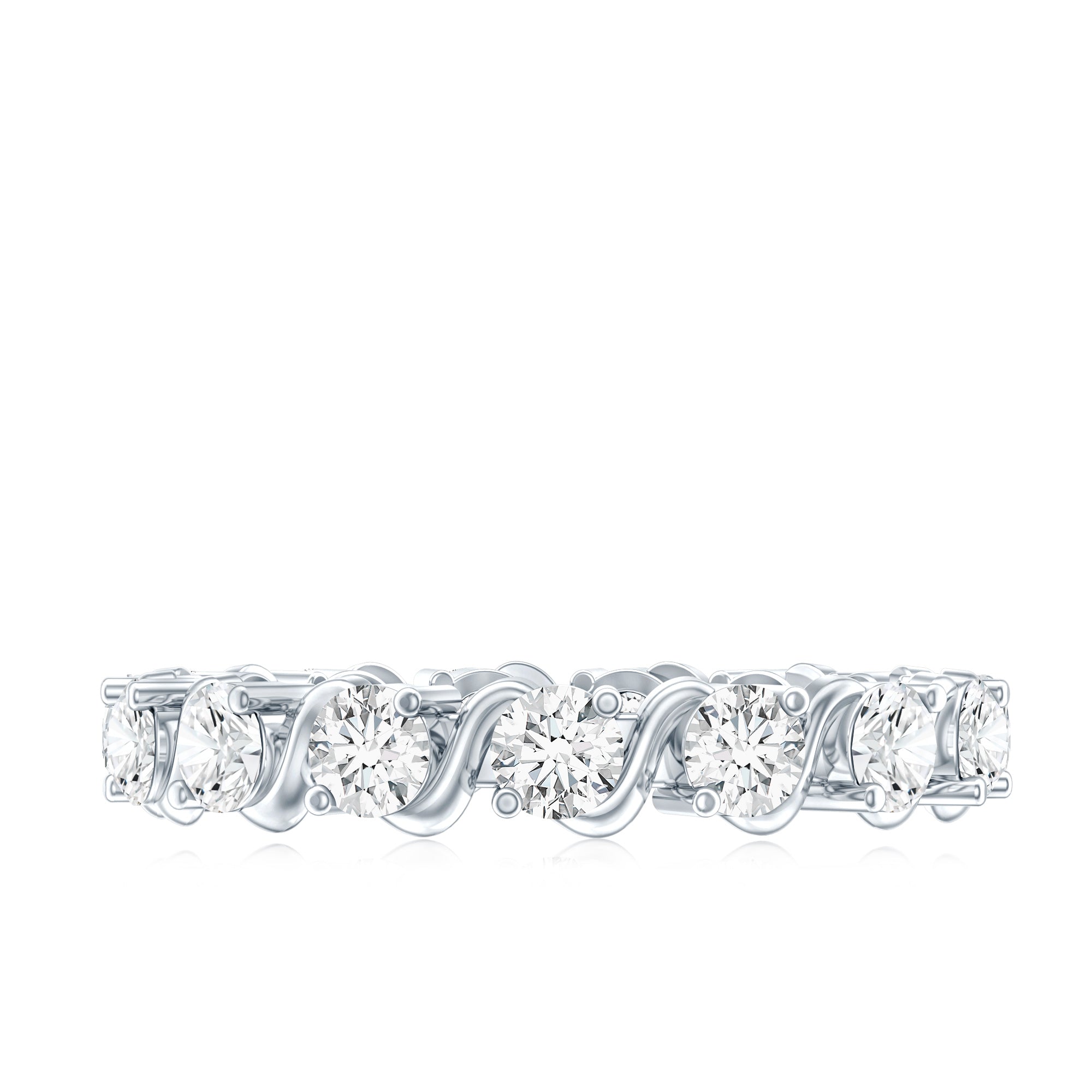 Certified Lab Grown Diamond Eternity Wedding Band Lab - ( EF-VS ) - Rosec Jewels