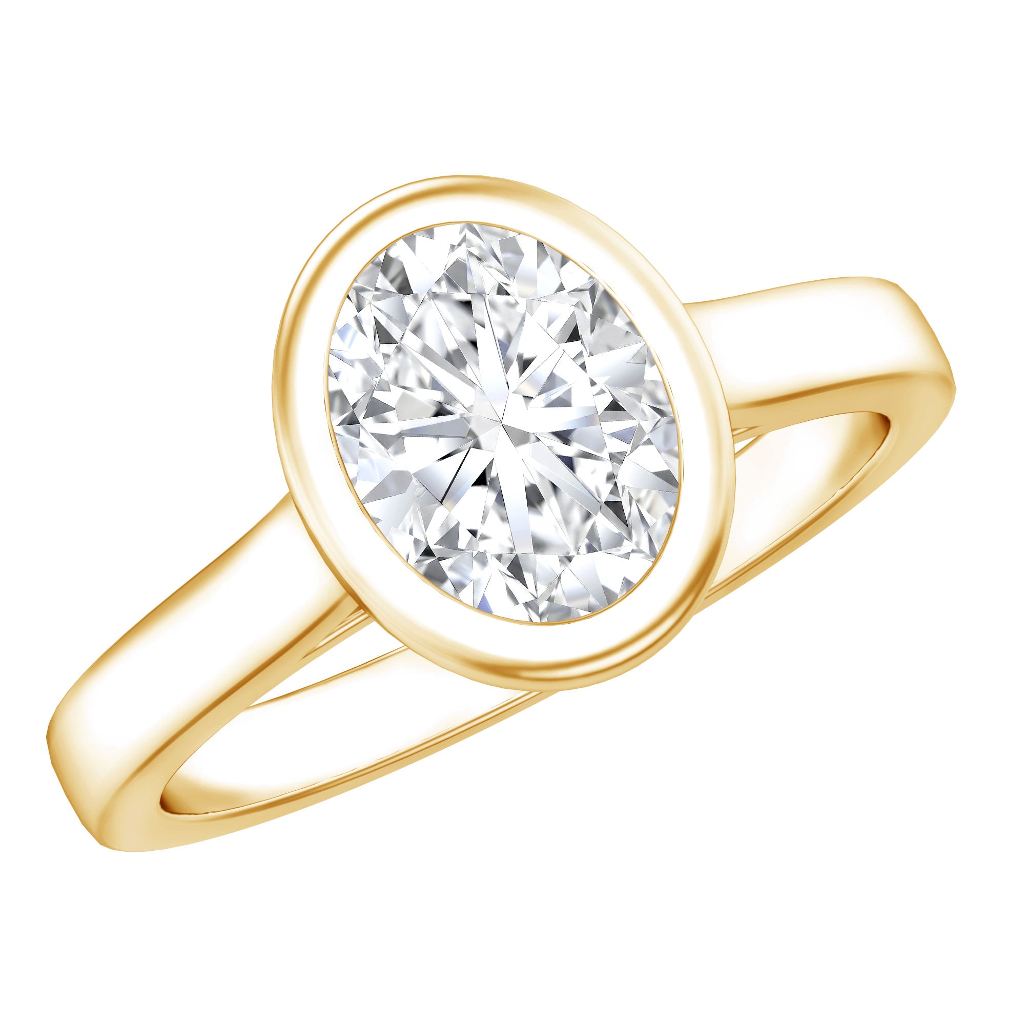 Certified 1 Carat Lab Grown Diamond Bezel Set Engagement Ring Lab - ( EF-VS ) - Rosec Jewels