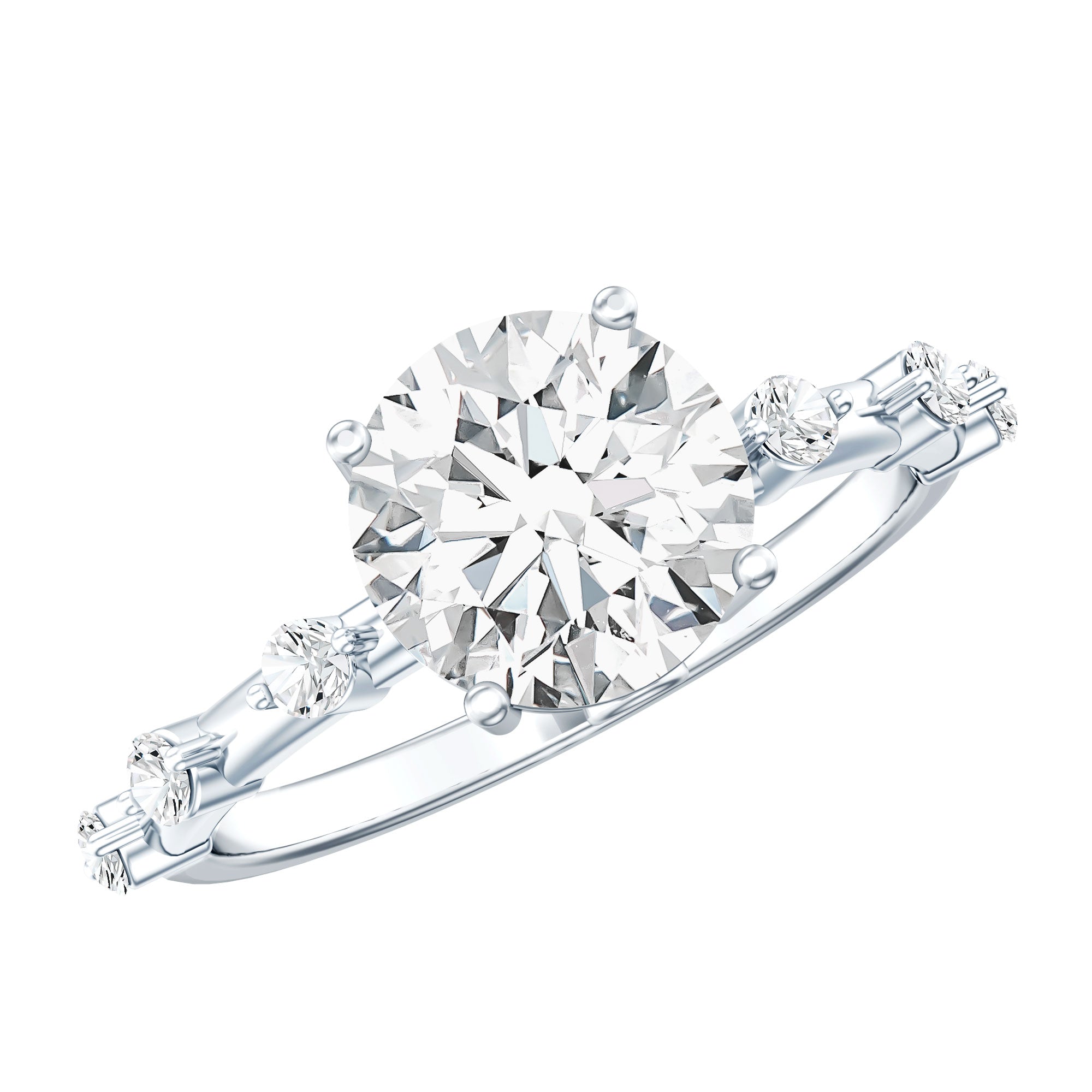 3 CT Lab Grown Diamond Engagement Ring with IGI Certificate Lab - ( E-VS1 ) - Rosec Jewels