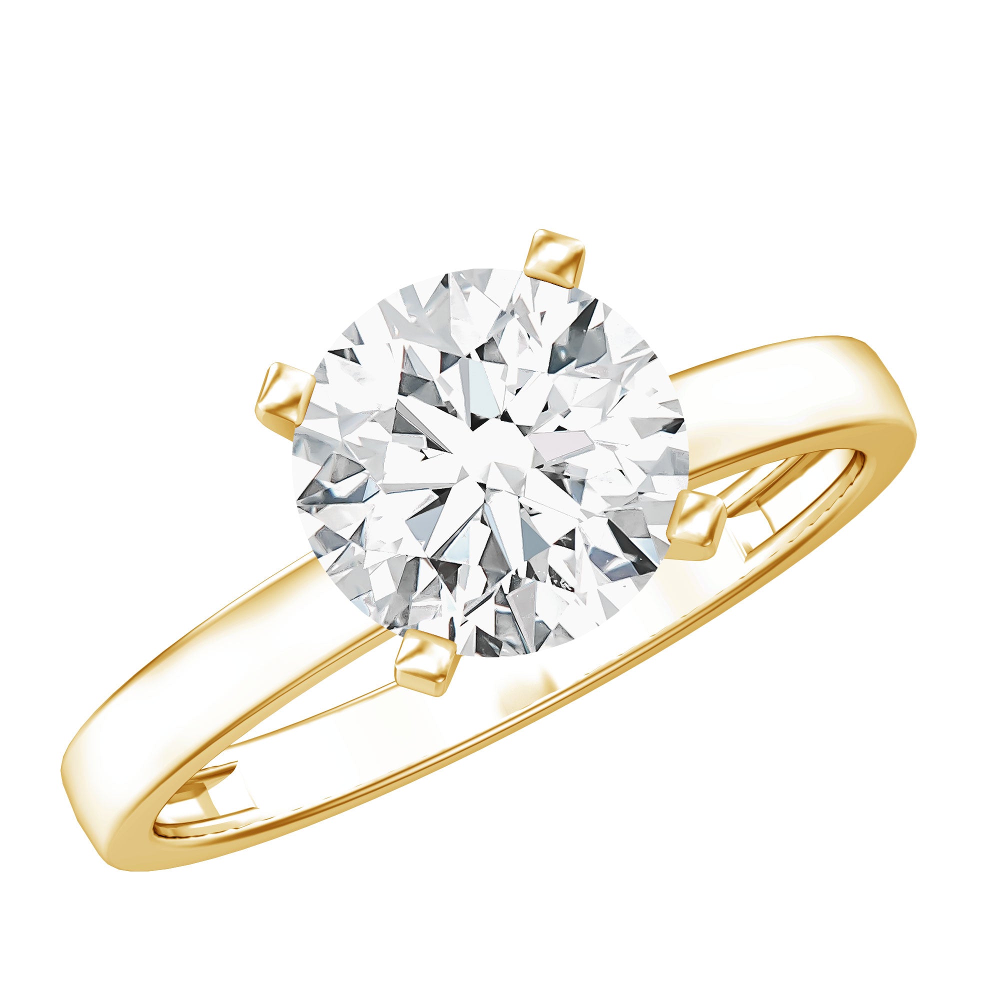 IGI Certified Lab Grown Round Diamond Solitaire Engagement Ring Lab - ( E-VS1 ) - Rosec Jewels