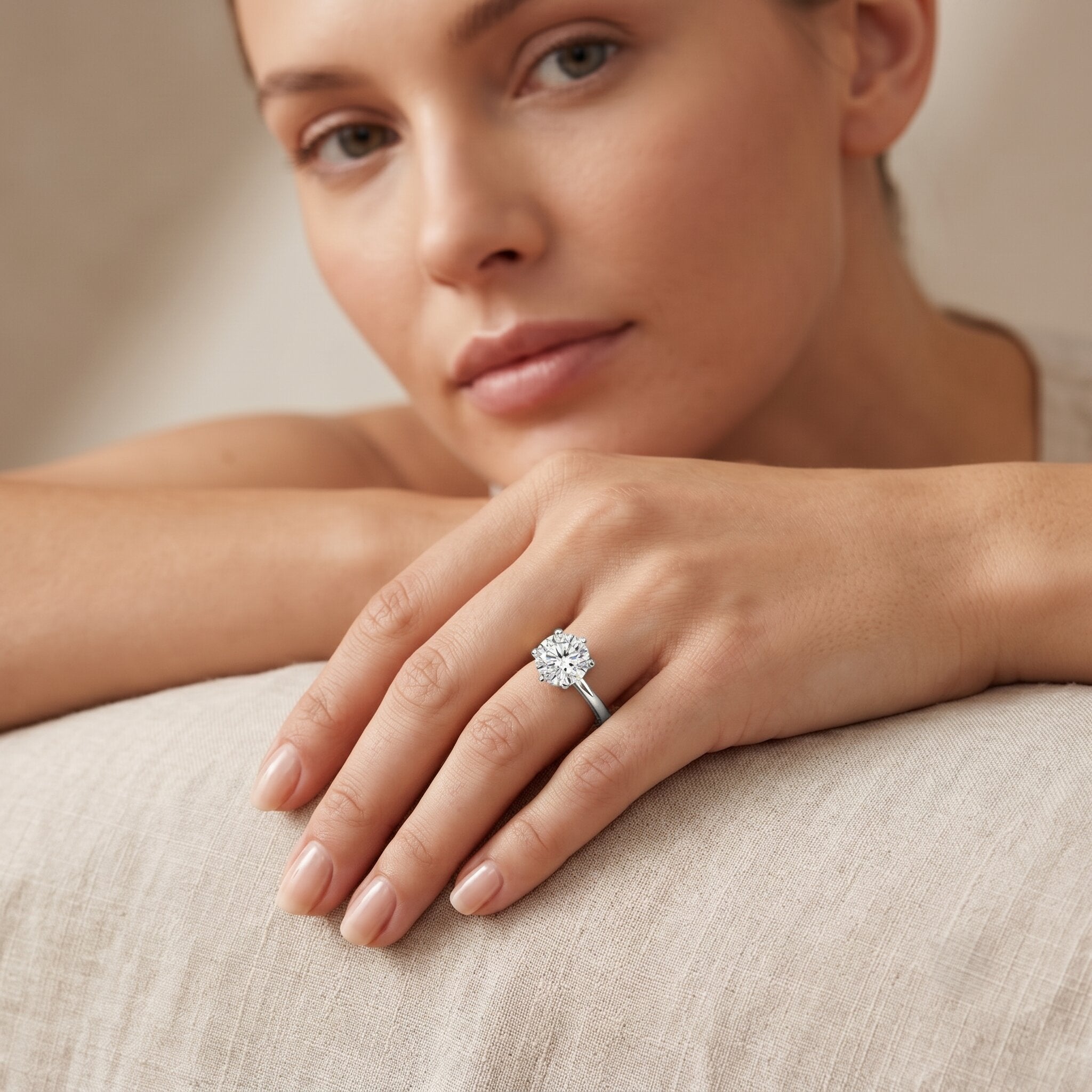 3 Carat IGI Certified Lab Grown Diamond Round Engagement Ring Lab - ( E-VS1 ) - Rosec Jewels