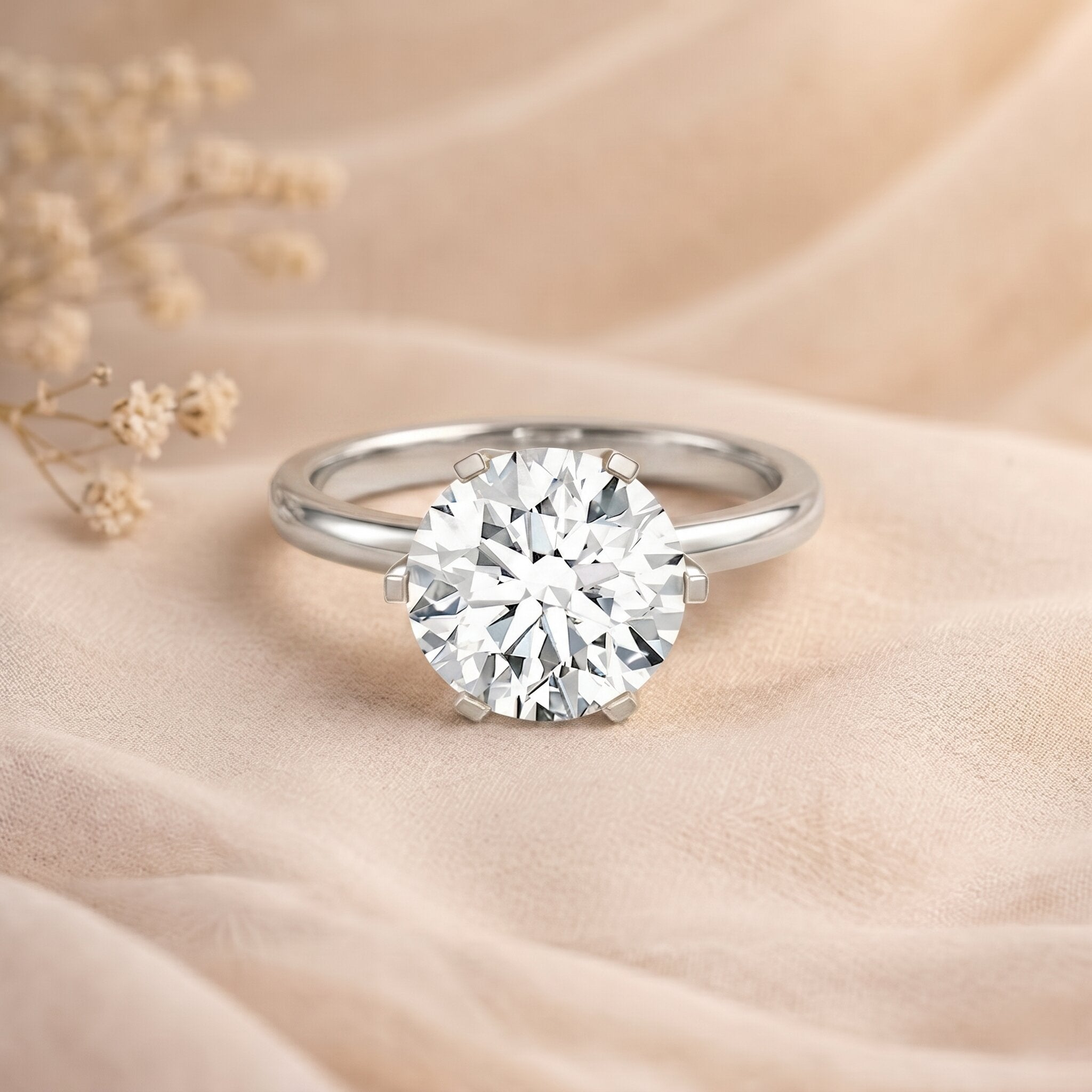 IGI Certified 5 Carat Lab Grown Diamond Solitaire Engagement Ring Lab - ( E-VS1 ) - Rosec Jewels