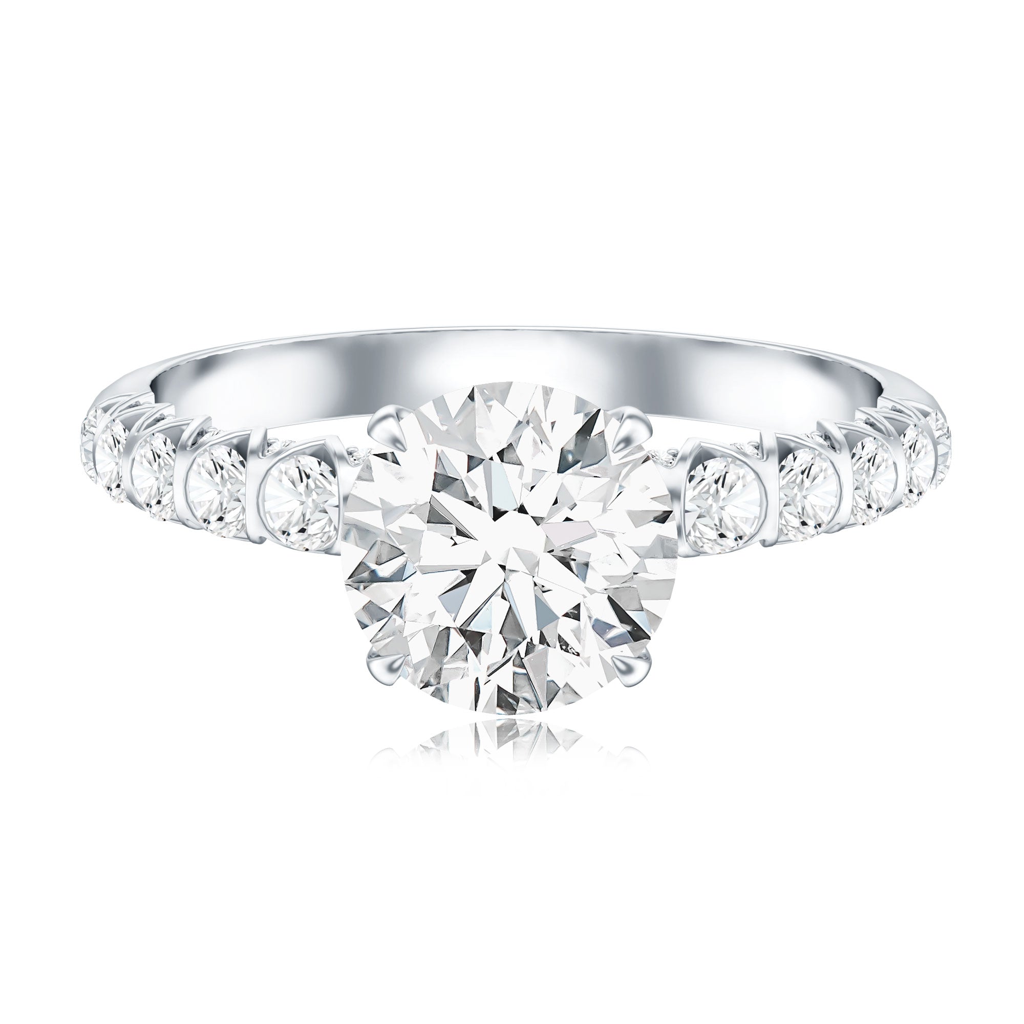 Rosec Jewels-2 Carat Lab Grown Diamond Round Engagement Ring with IGI Certificate