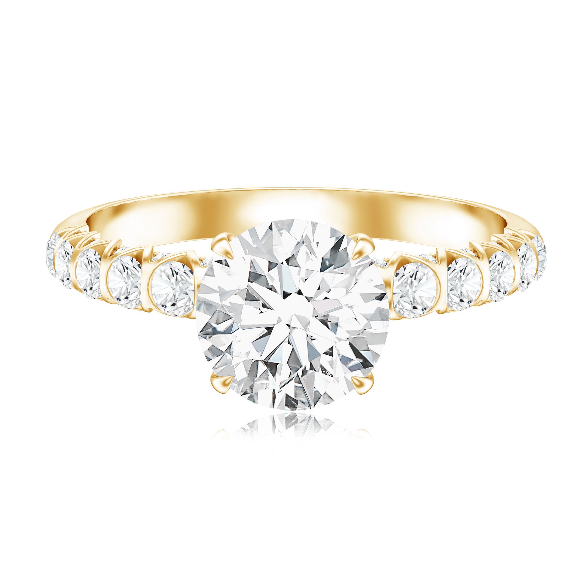 Rosec Jewels-2 Carat Lab Grown Diamond Round Engagement Ring with IGI Certificate