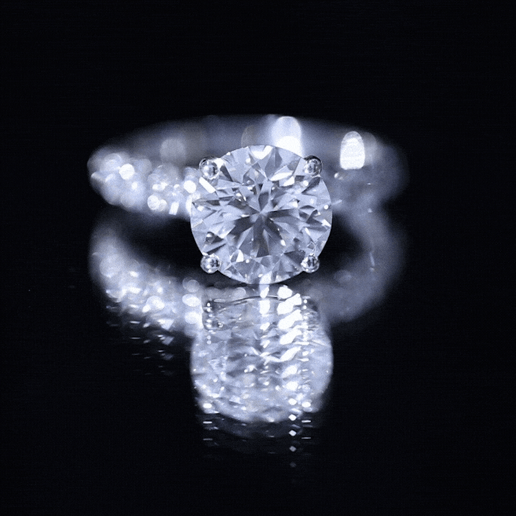 Round Cut 3 Carat Lab Grown Diamond Engagement Ring with IGI Certificate Lab - ( E-VS1 ) - Rosec Jewels