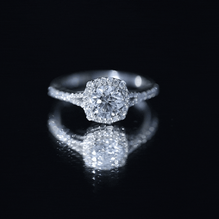 IGI Certified 1 Carat Lab Grown Diamond Halo Engagement Ring for Women Lab - ( E-VS1 ) - Rosec Jewels