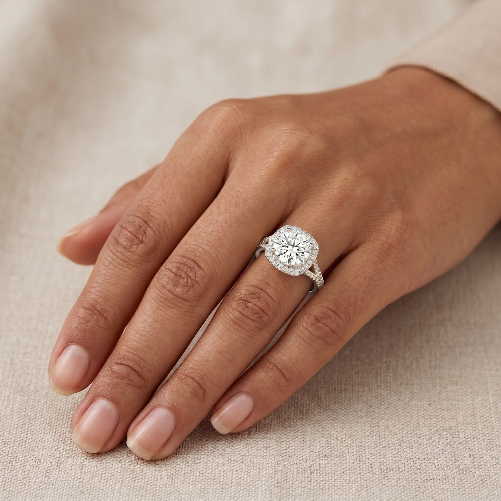 IGI Certified 2 Carat Round Lab Grown Diamond Statement Engagement Ring Lab - ( E-VS1 ) - Rosec Jewels