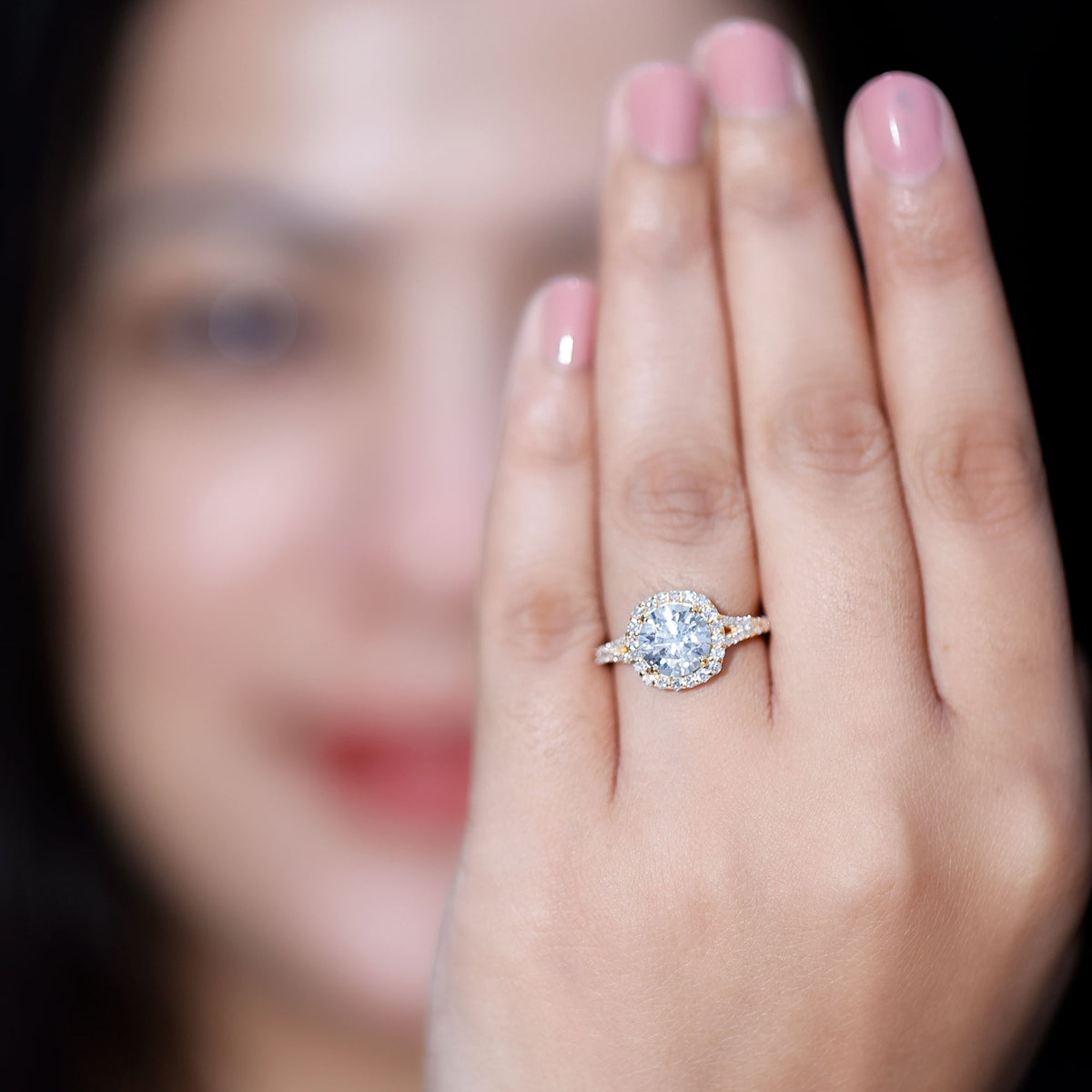 IGI Certified 2 Carat Round Lab Grown Diamond Statement Engagement Ring Lab - ( E-VS1 ) - Rosec Jewels