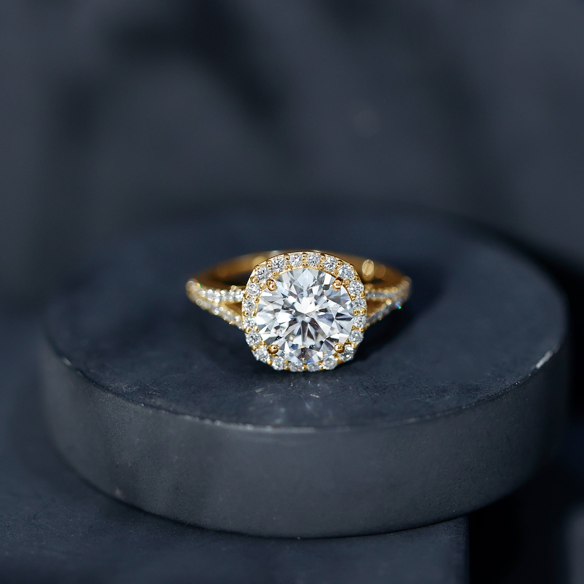 3 Carat Lab Grown Diamond Split Shank Engagement Ring with IGI Certificate Lab - ( E-VS1 ) - Rosec Jewels
