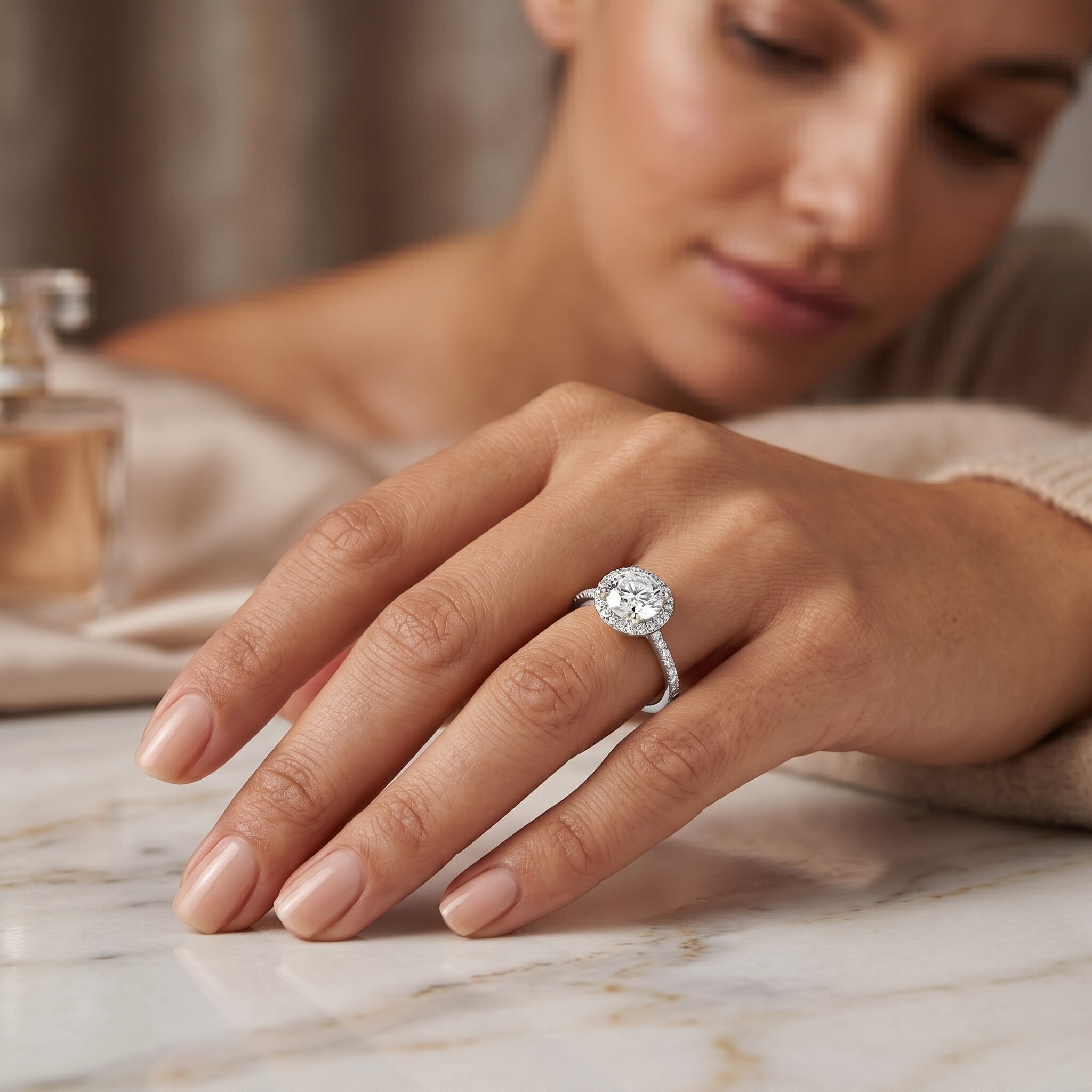 IGI Certified 1 CT Lab Grown Diamond Round Engagement Ring Lab - ( E-VS1 ) - Rosec Jewels