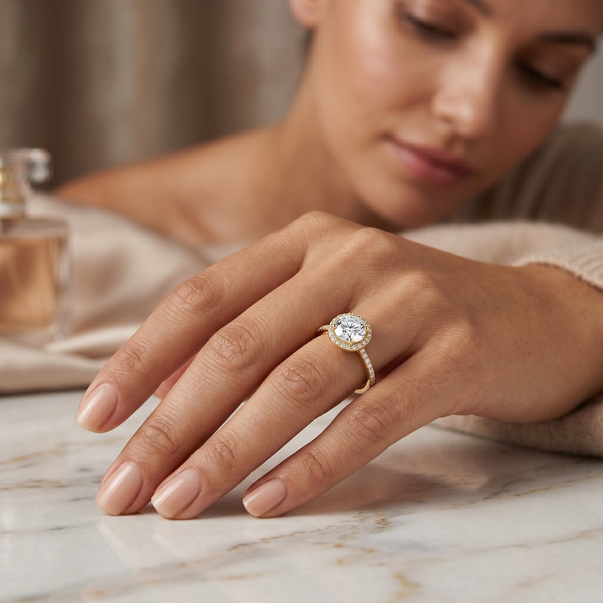 IGI Certified 1 CT Lab Grown Diamond Round Engagement Ring Lab - ( E-VS1 ) - Rosec Jewels
