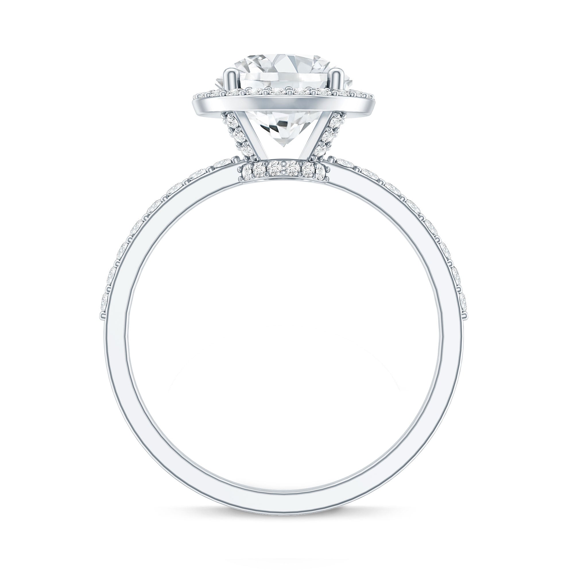 Rosec Jewels-2 Carat Lab Grown Diamond Halo Engagement Ring with IGI Certificate