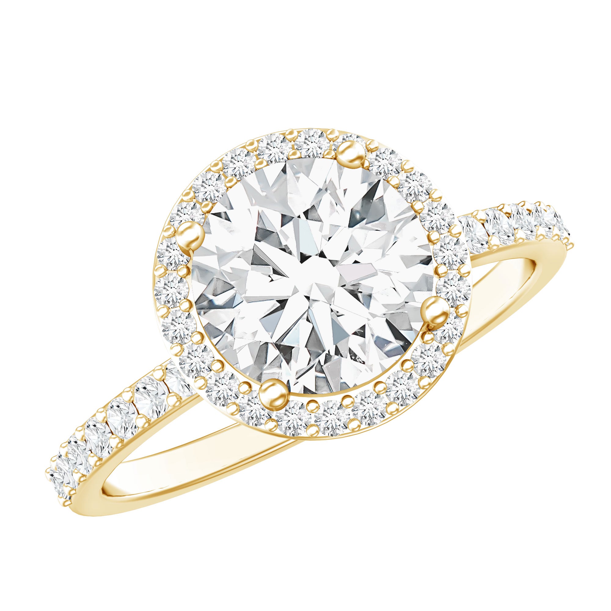 Rosec Jewels-2 Carat Lab Grown Diamond Halo Engagement Ring with IGI Certificate